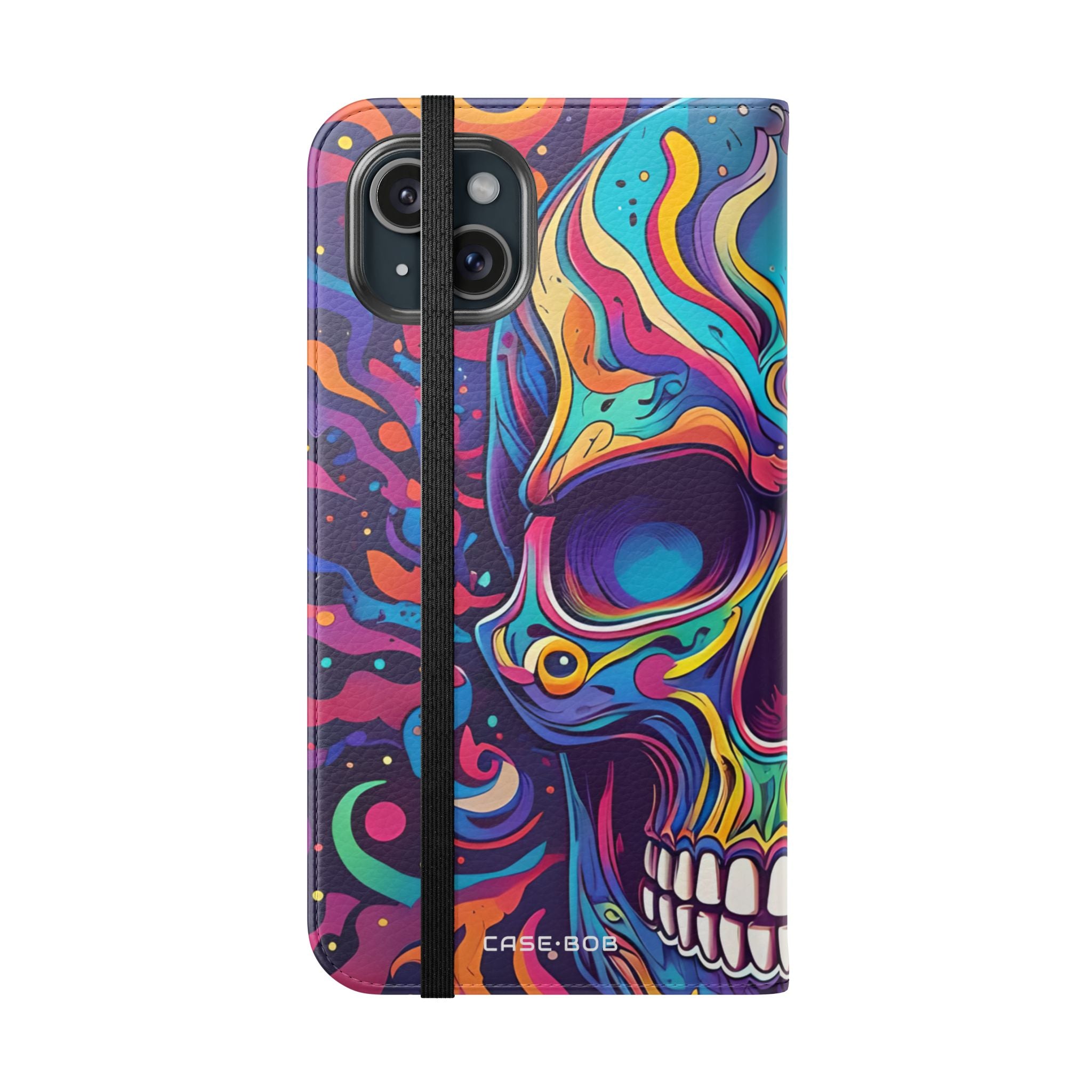 Psychedelic Skull - iPhone 15 Plus Case - Wallet