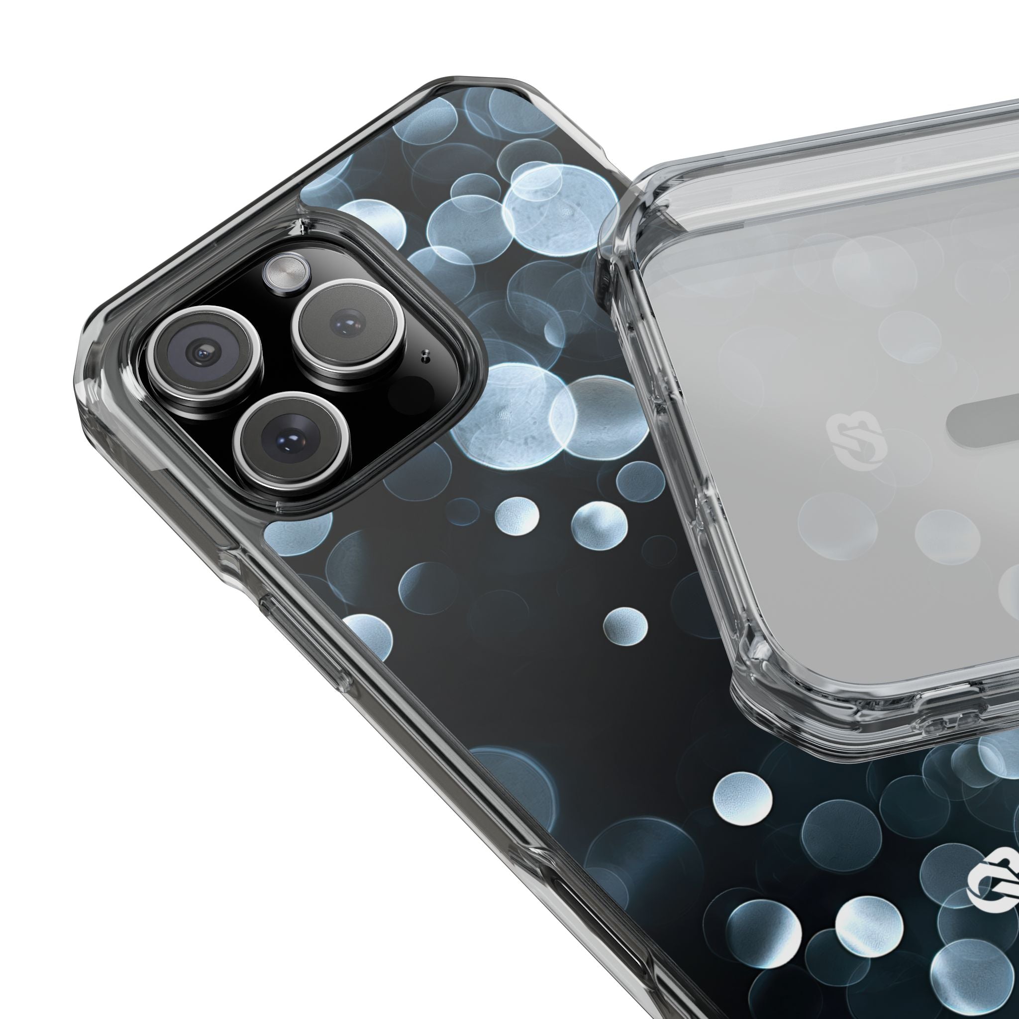 Black Impact MagSafe Phone Case for iPhone - Silver Orbit Glow