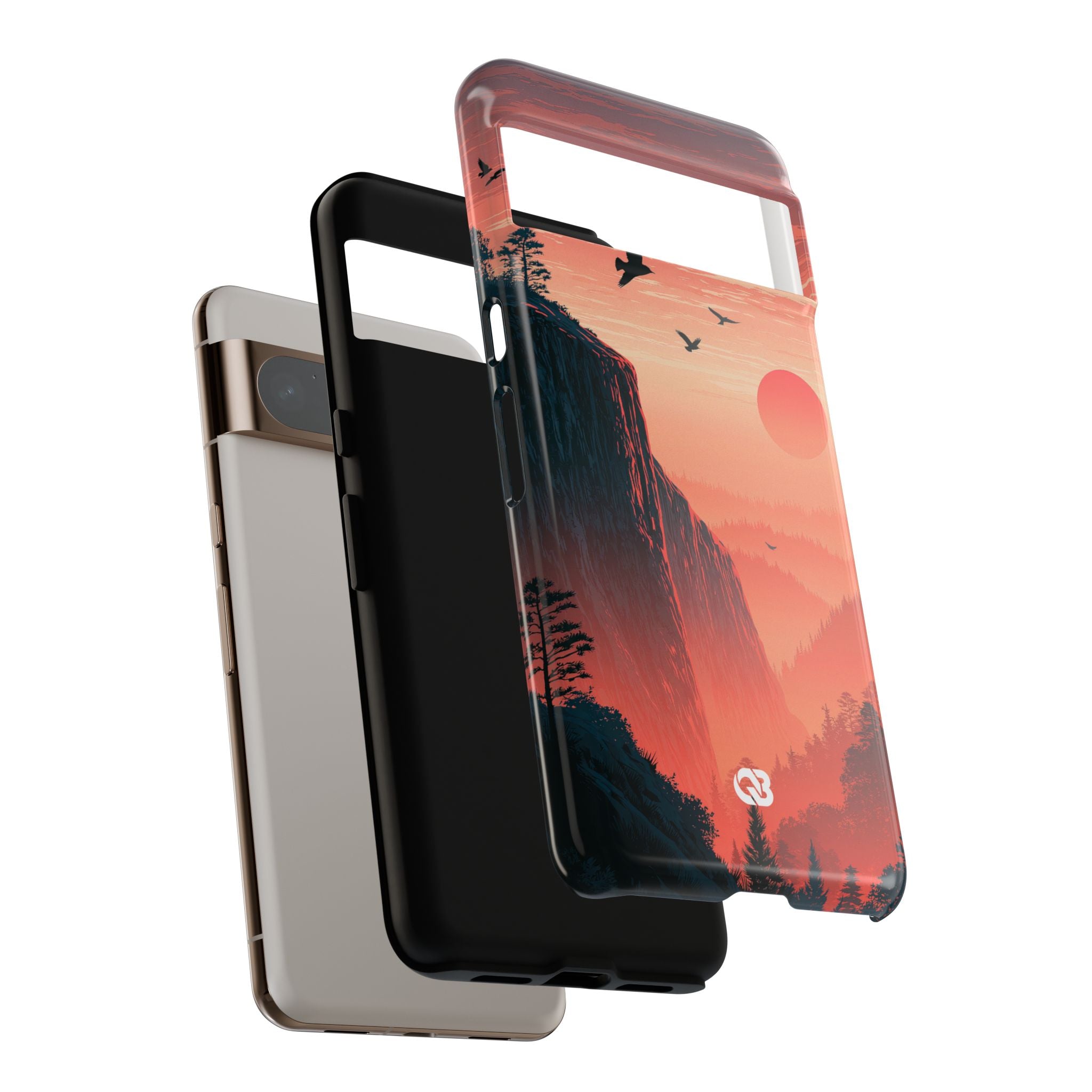 Orange Tough Phone Case for Google Pixel - Crimson Ridge Flight
