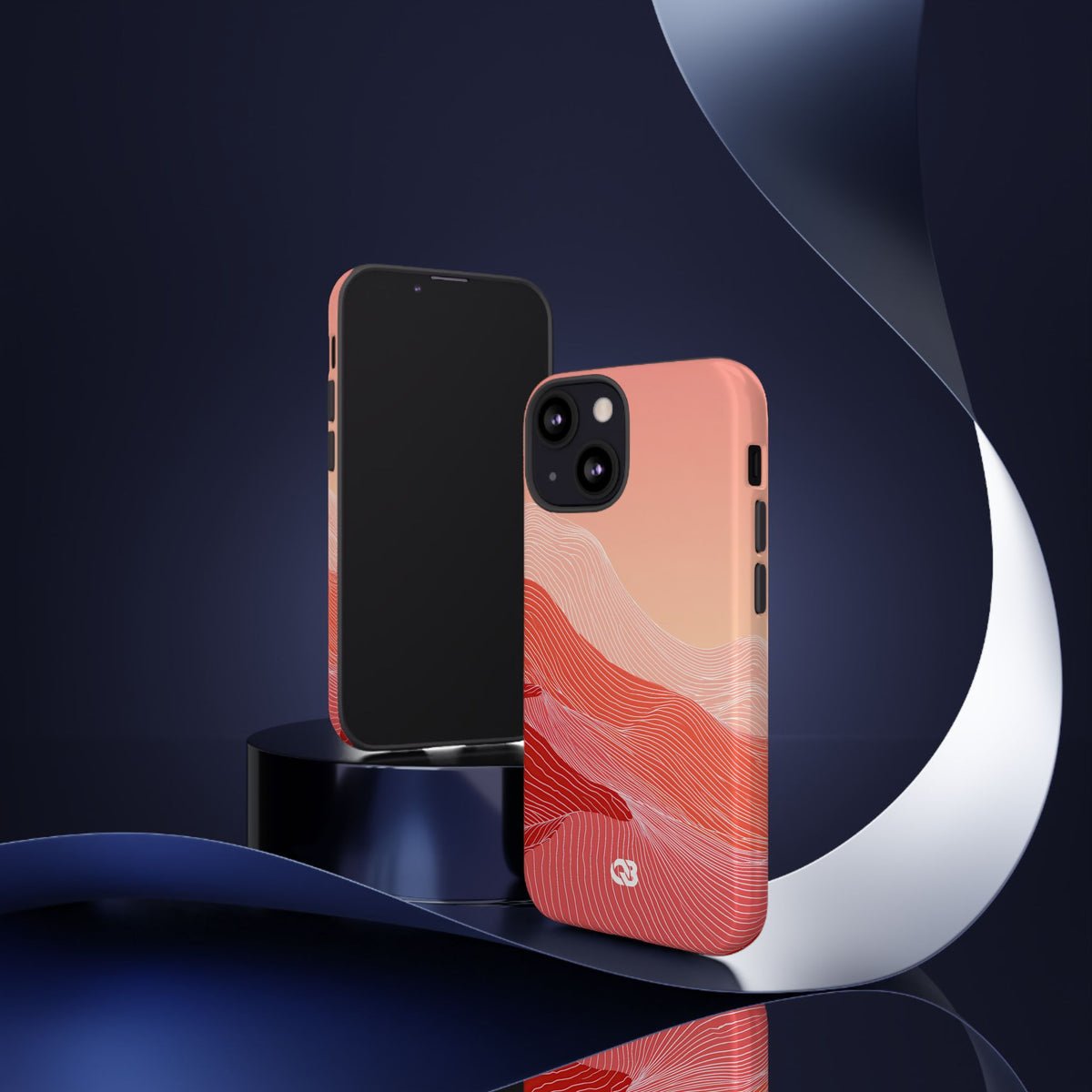 Coral Ridge Contours · Tough Phone Case for iPhone · Red