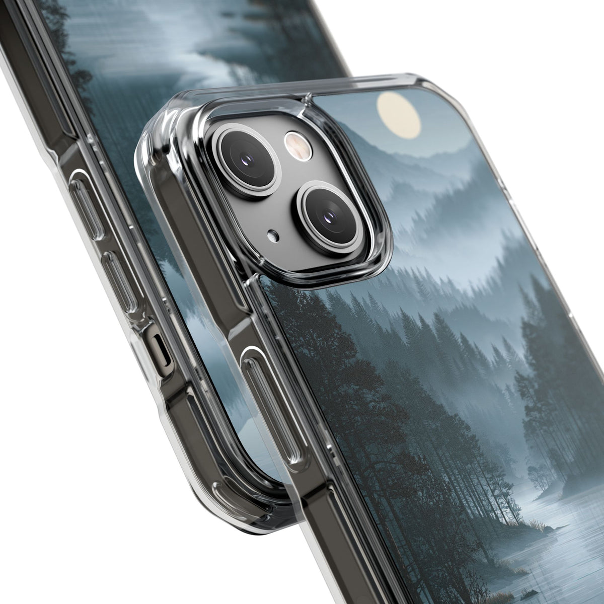 Silent Nordic Fjord · Clear Impact Magnetic Phone Case for iPhone · Blue