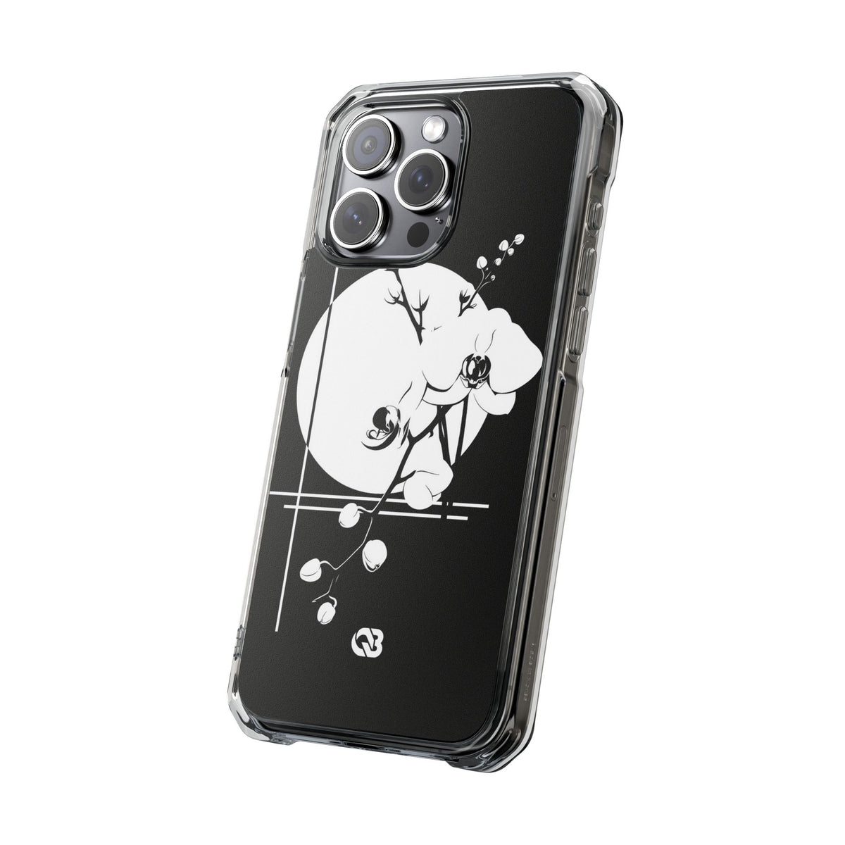 Nocturne Orchid Bloom · Clear Impact Magnetic Phone Case for iPhone · Black
