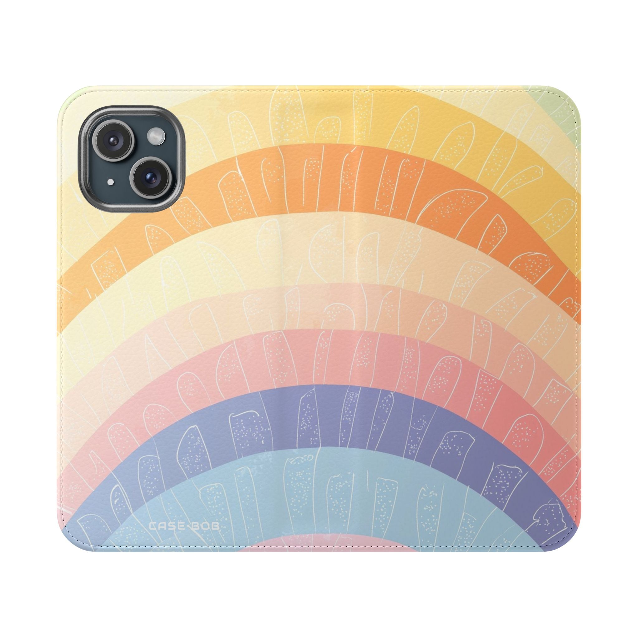 Pastel Rainbow Glow - iPhone 15 Case - Wallet