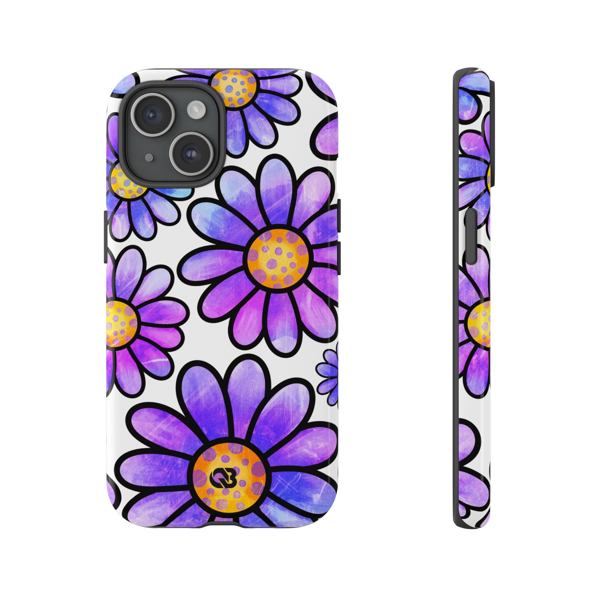 Violet Grunge Bloom · Tough Phone Case for iPhone