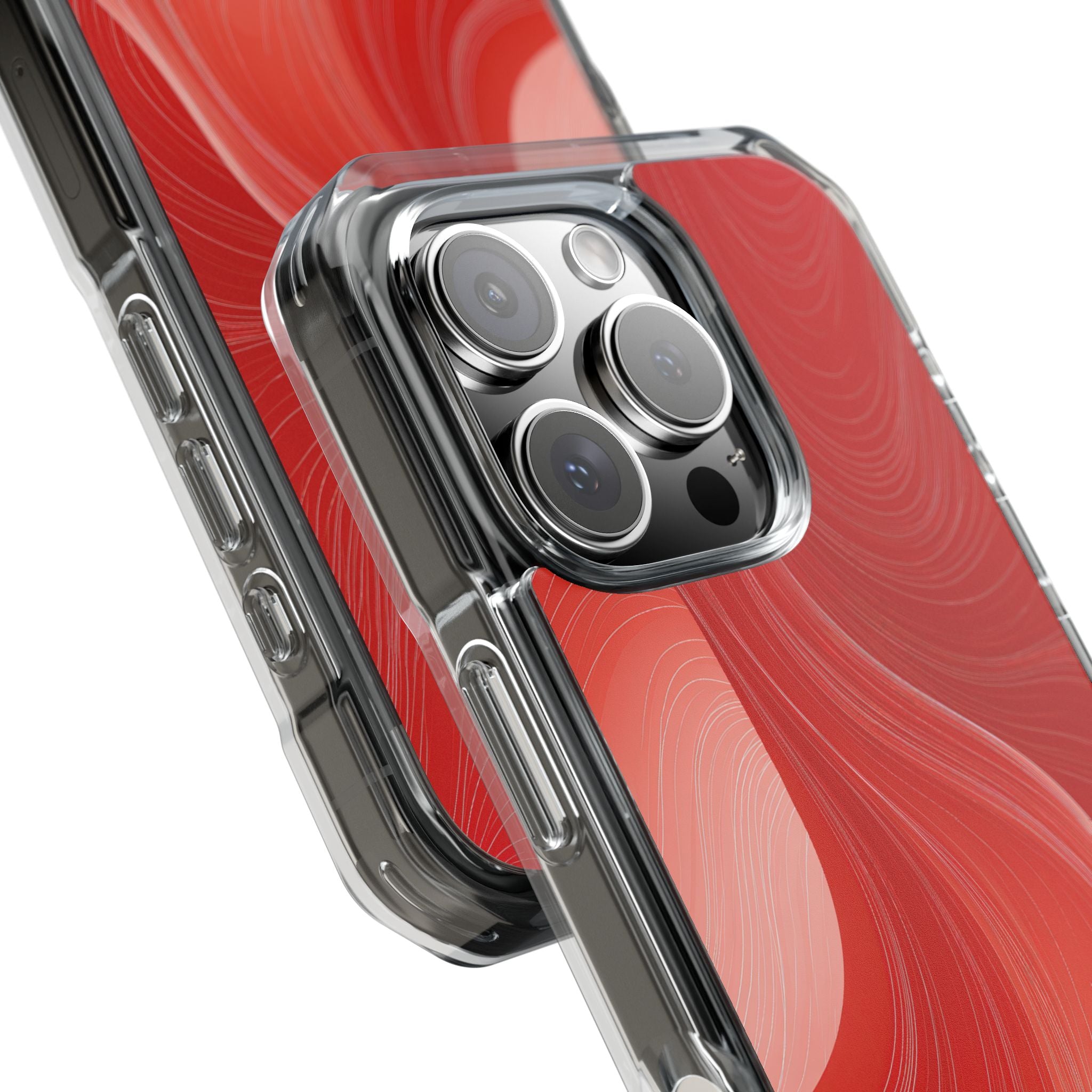 Red Impact MagSafe Phone Case for iPhone - Crimson Silk Strands