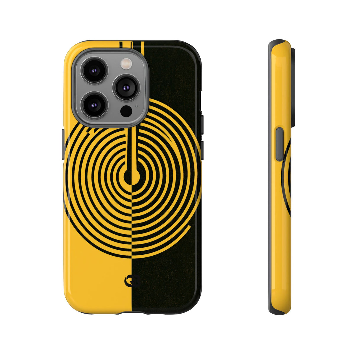 Yellow Tough Phone Case for iPhone - Voltage Sector Pulse