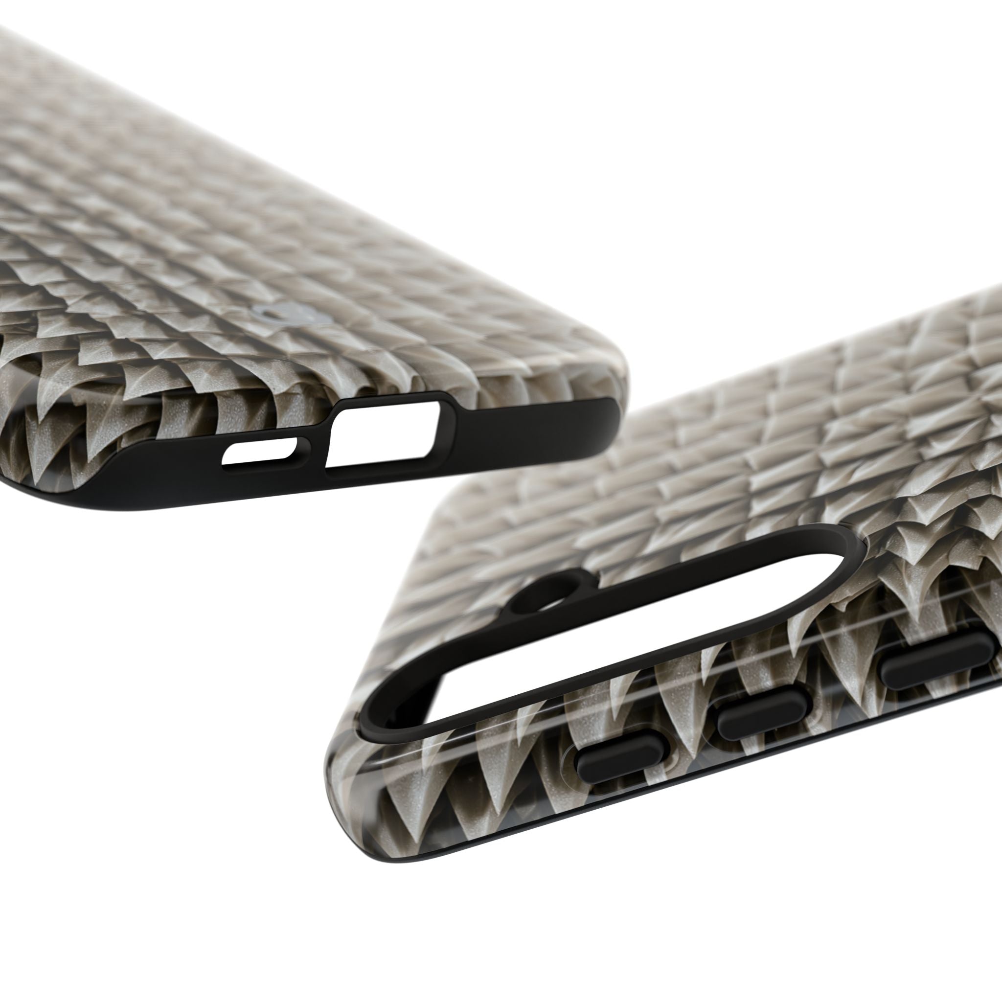 Beige Tough Phone Case for Samsung - Bone Spiked Grid