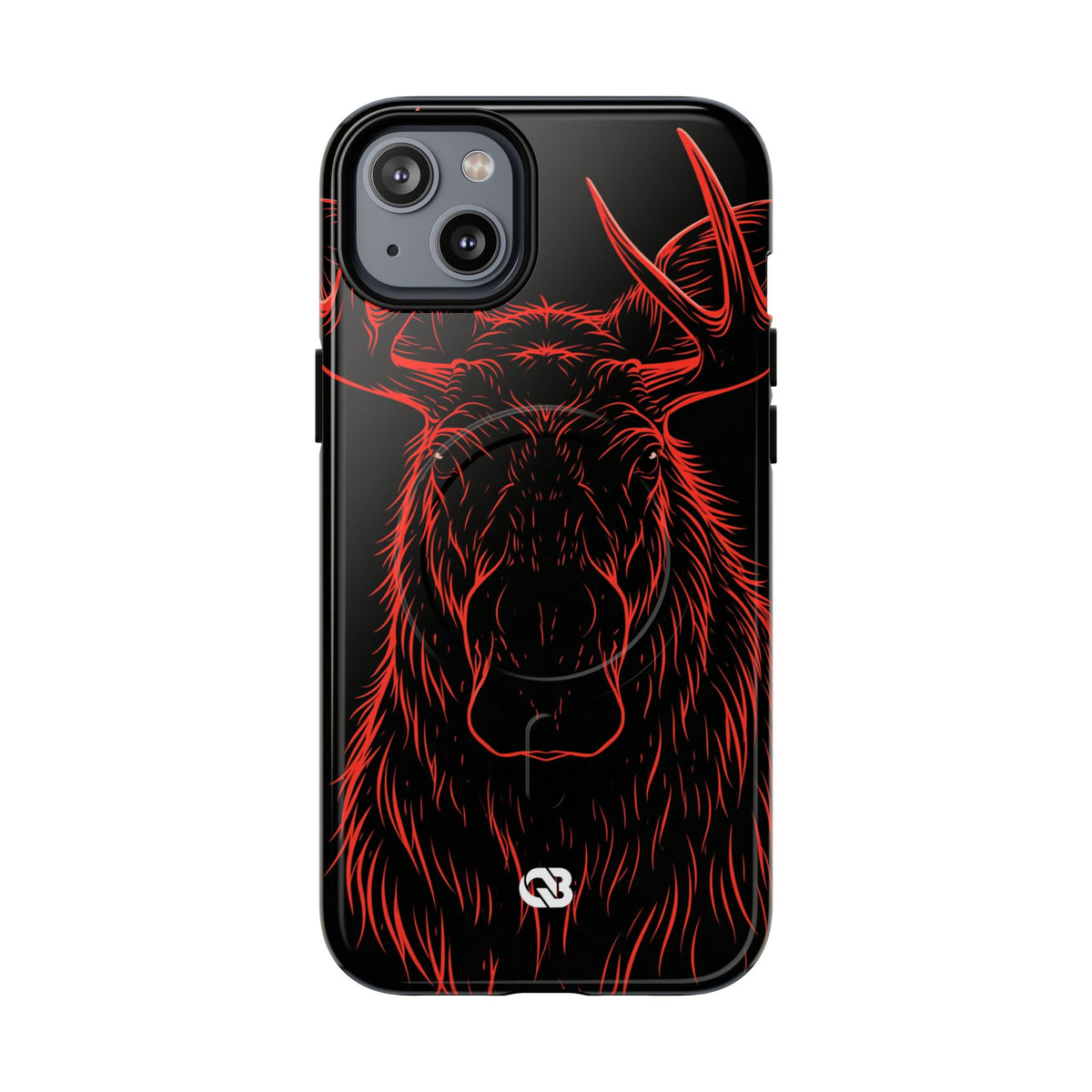 Crimson Horizon Moose · Tough 2.0 Magnetic Phone Case for iPhone · Black