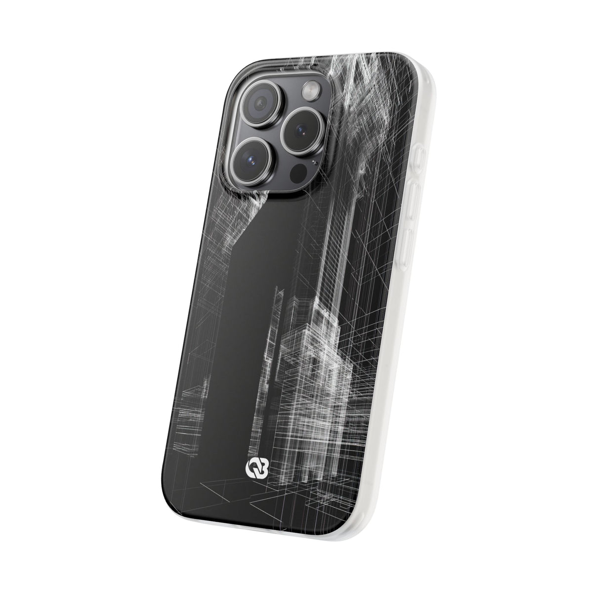 Black Lite Phone Case for iPhone - Ghost Urban Wireframe