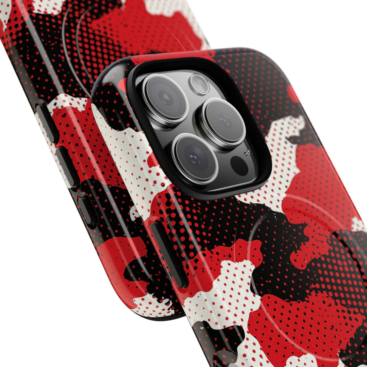 Crimson Halftone Camo · Tough 2.0 Magnetic Phone Case for iPhone · Red