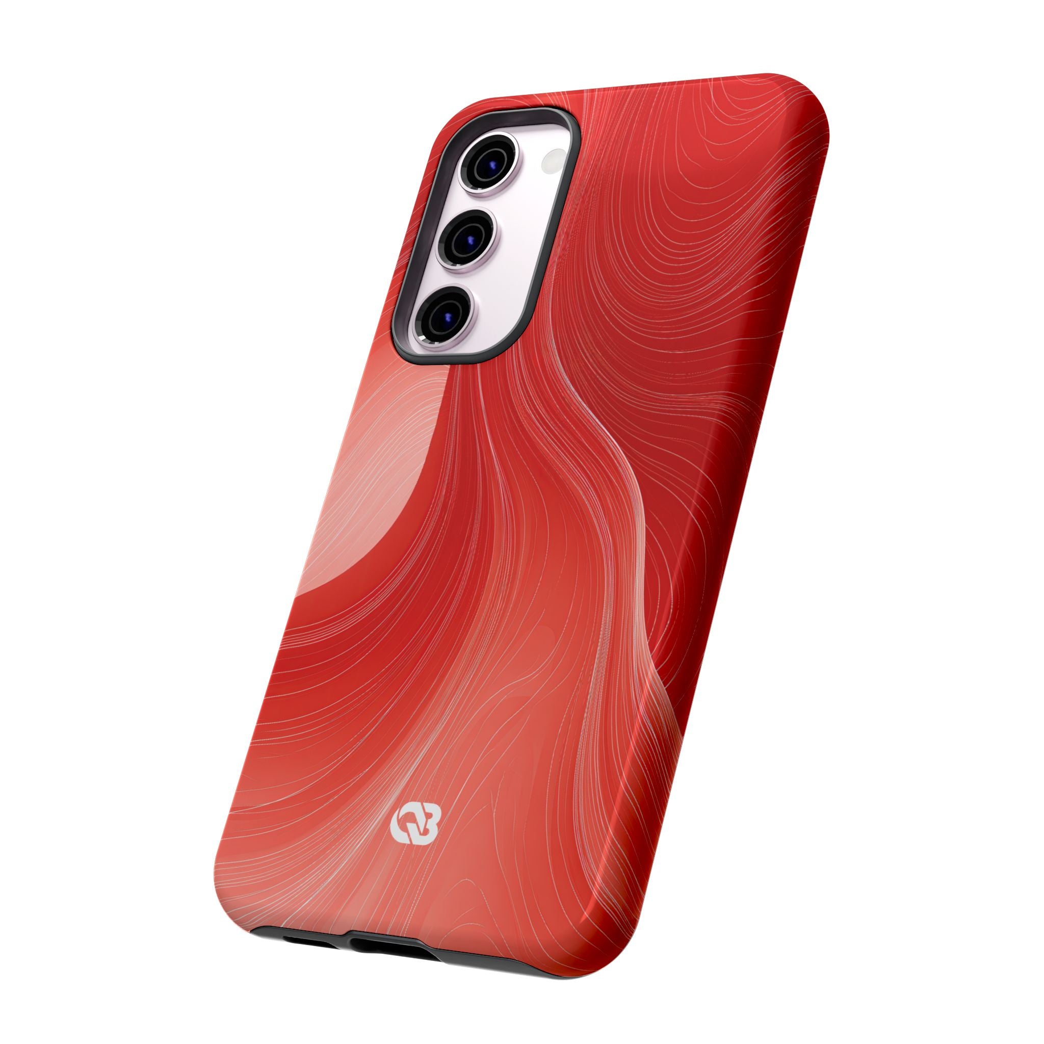 Red Tough Phone Case for Samsung - Crimson Silk Strands