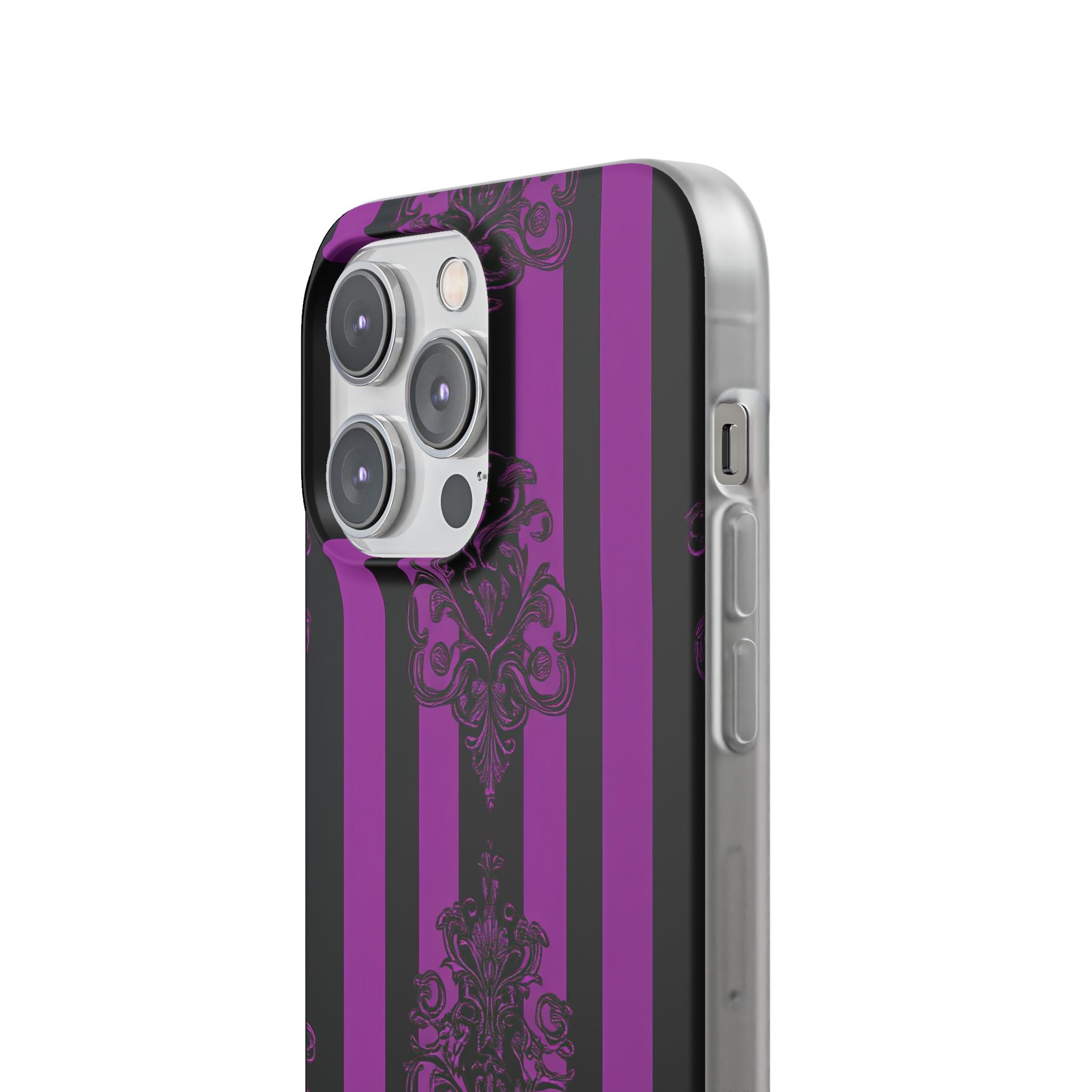 Damask Elegance Purple iPhone 14 Pro Max -pehmeä suojakotelo