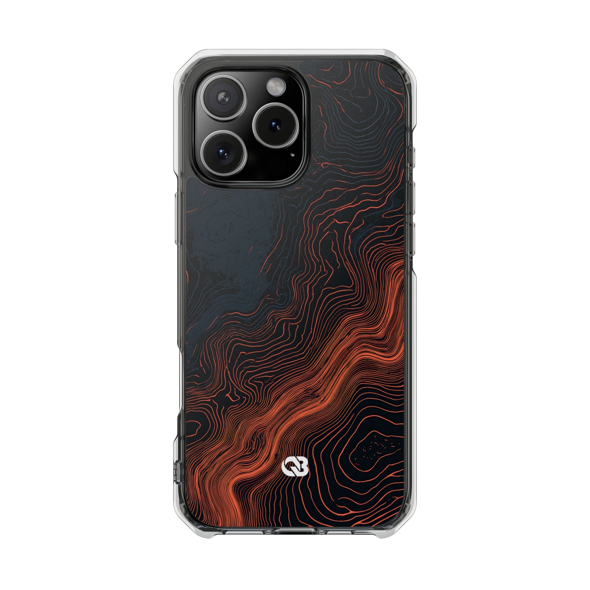 Black Impact MagSafe Phone Case for iPhone - Volcanic Basalt Map