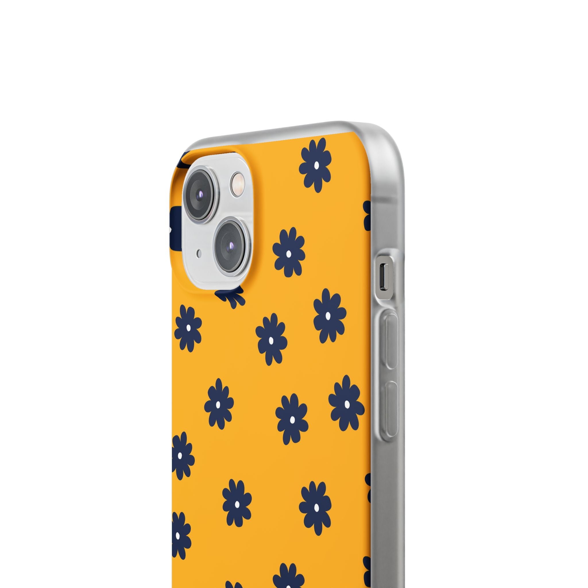Navy Daisy Mustard · Soft Phone Case for iPhone