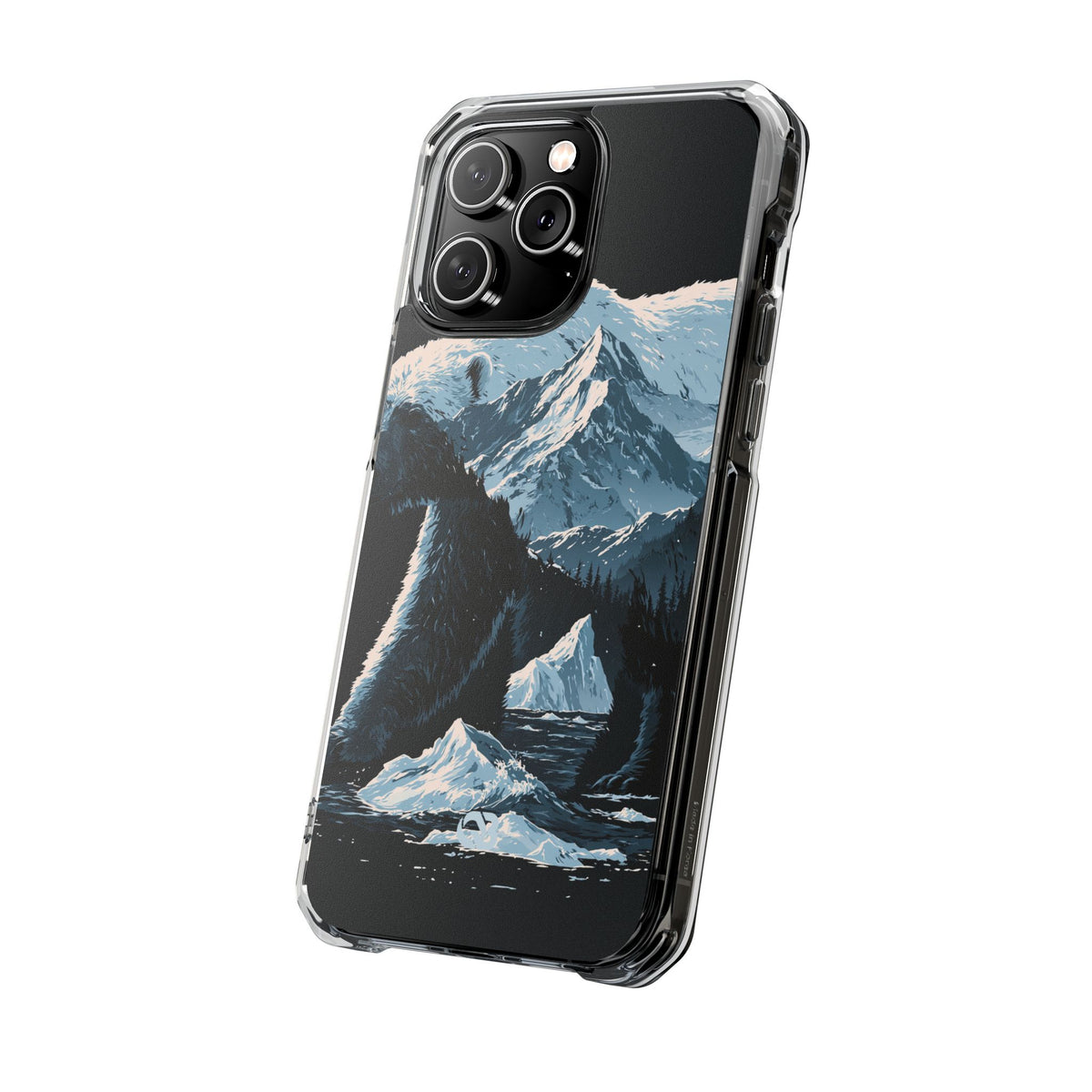 Nordic Arctic Bear · Clear Impact Magnetic Phone Case for iPhone · Black