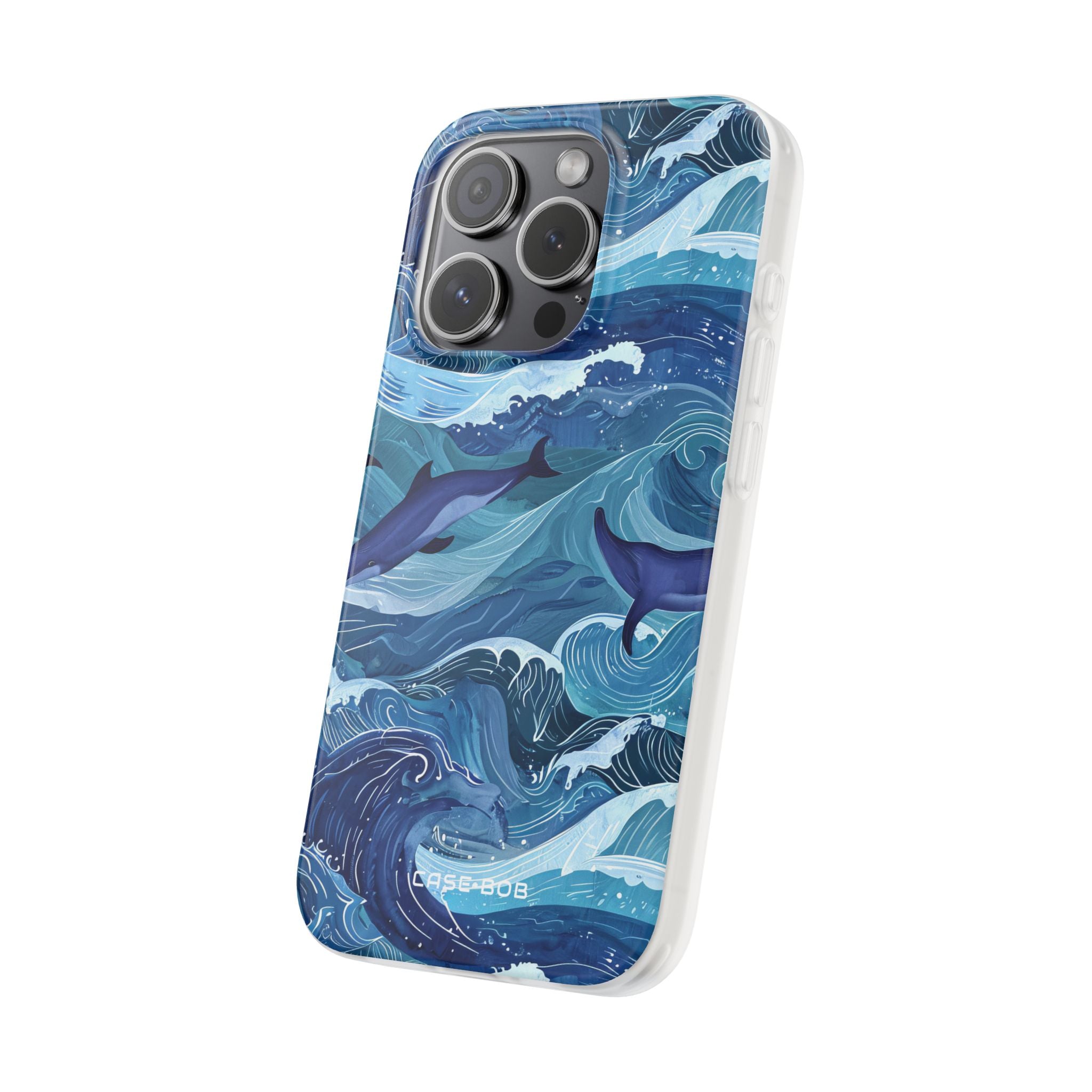 Dolphin Waves iPhone 15 Pro Case - Soft