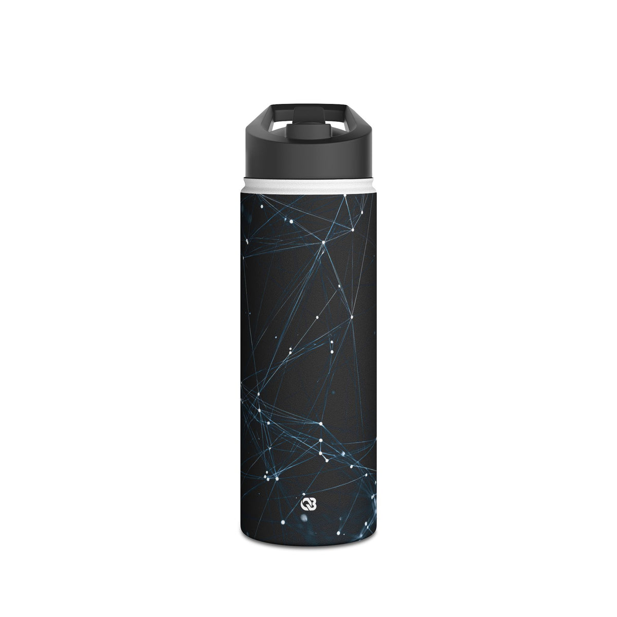 Digital Plexus Grid · Insulated Water Bottle · Black
