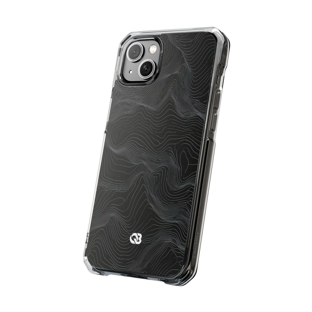 Obsidian Contour Elevation · Clear Impact Magnetic Phone Case for iPhone · Black