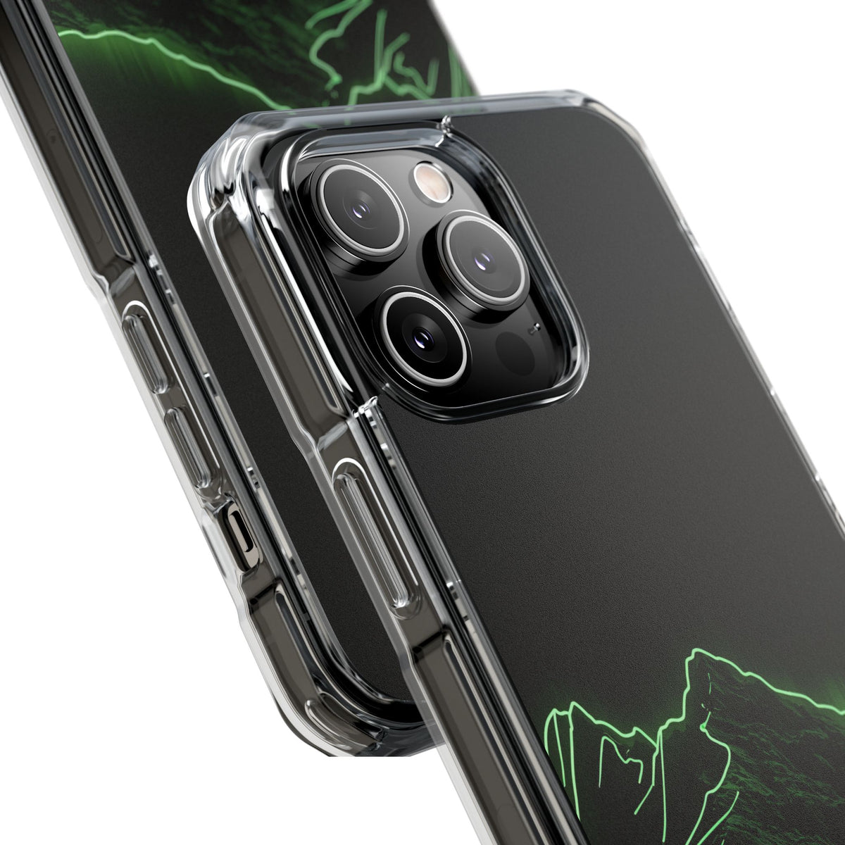 Nordic Mountain Contour · Clear Impact Magnetic Phone Case for iPhone · Black