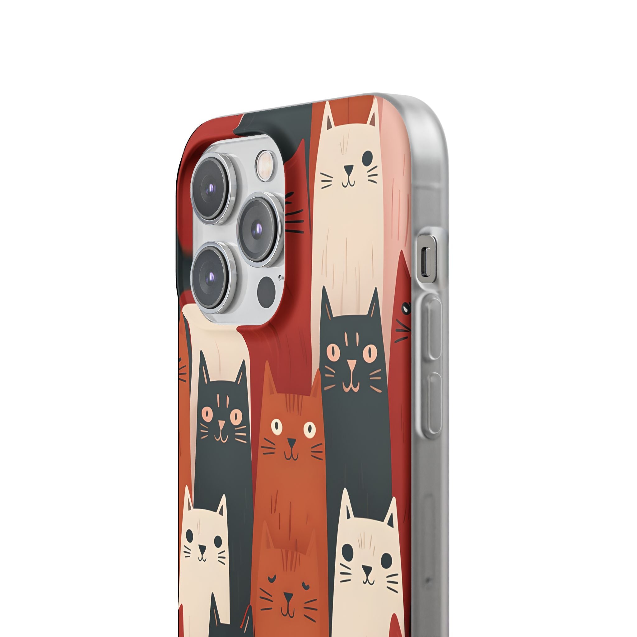 Verlängerte Katzen Schwarzes iPhone 14 Pro Max Case - Soft