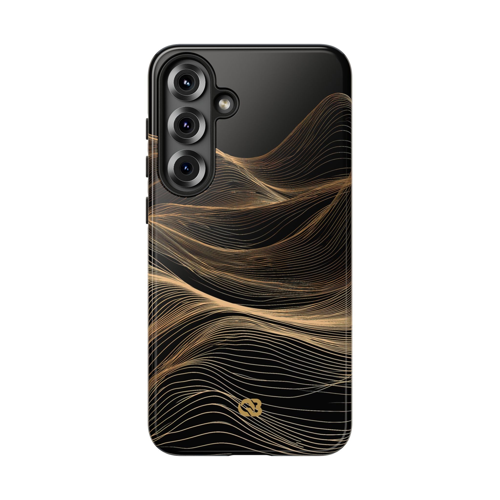 Black Tough Phone Case for Samsung - Copper Topo Ridge