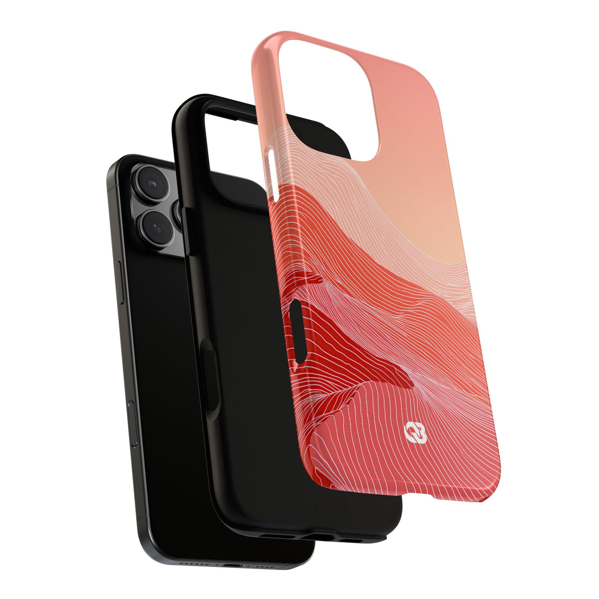 Coral Ridge Contours · Tough Phone Case for iPhone · Red