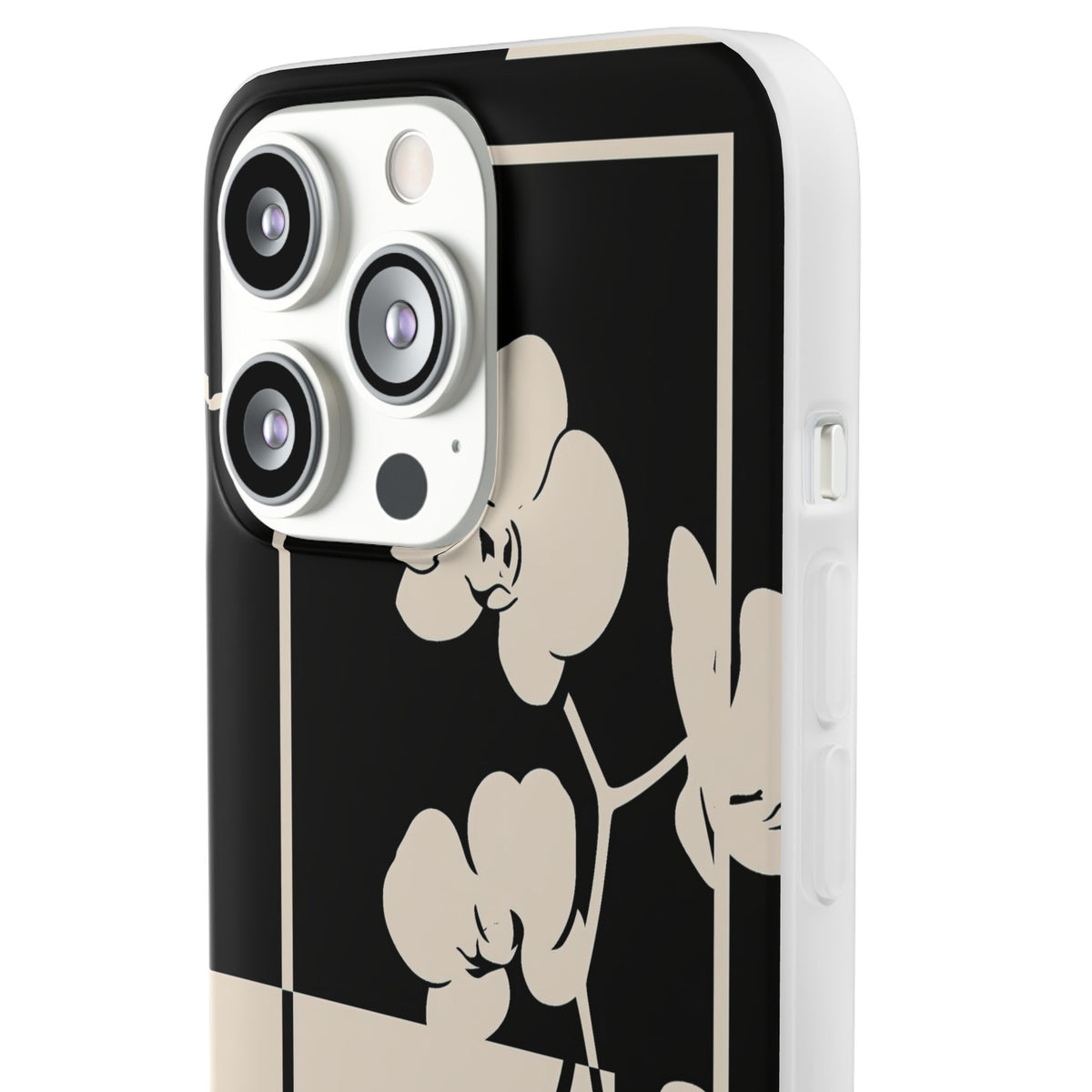Geometric Orchid Bloom · Lite Phone Case for iPhone · Black