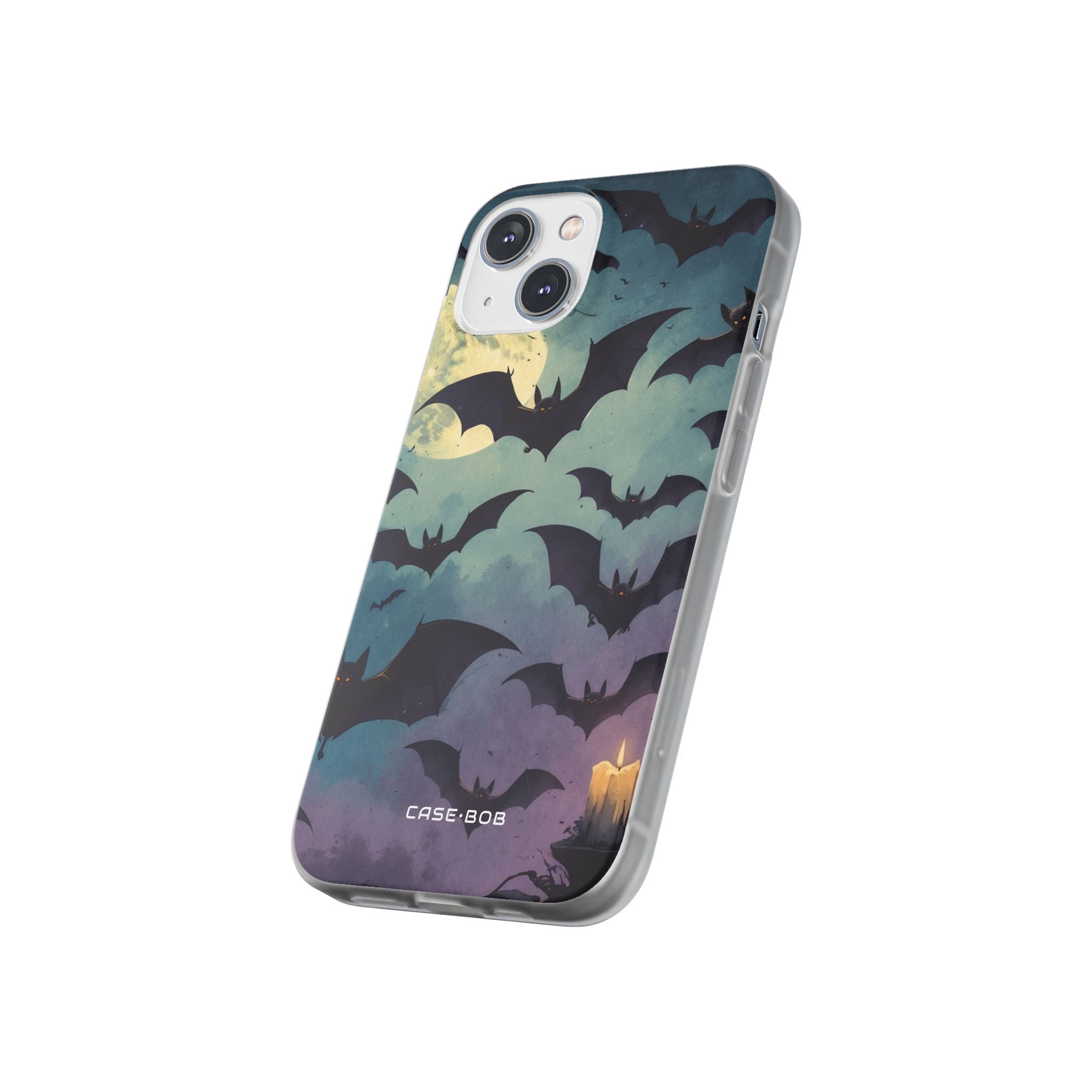Glødende flagermus-sværm iPhone 14 Cover - Blødt