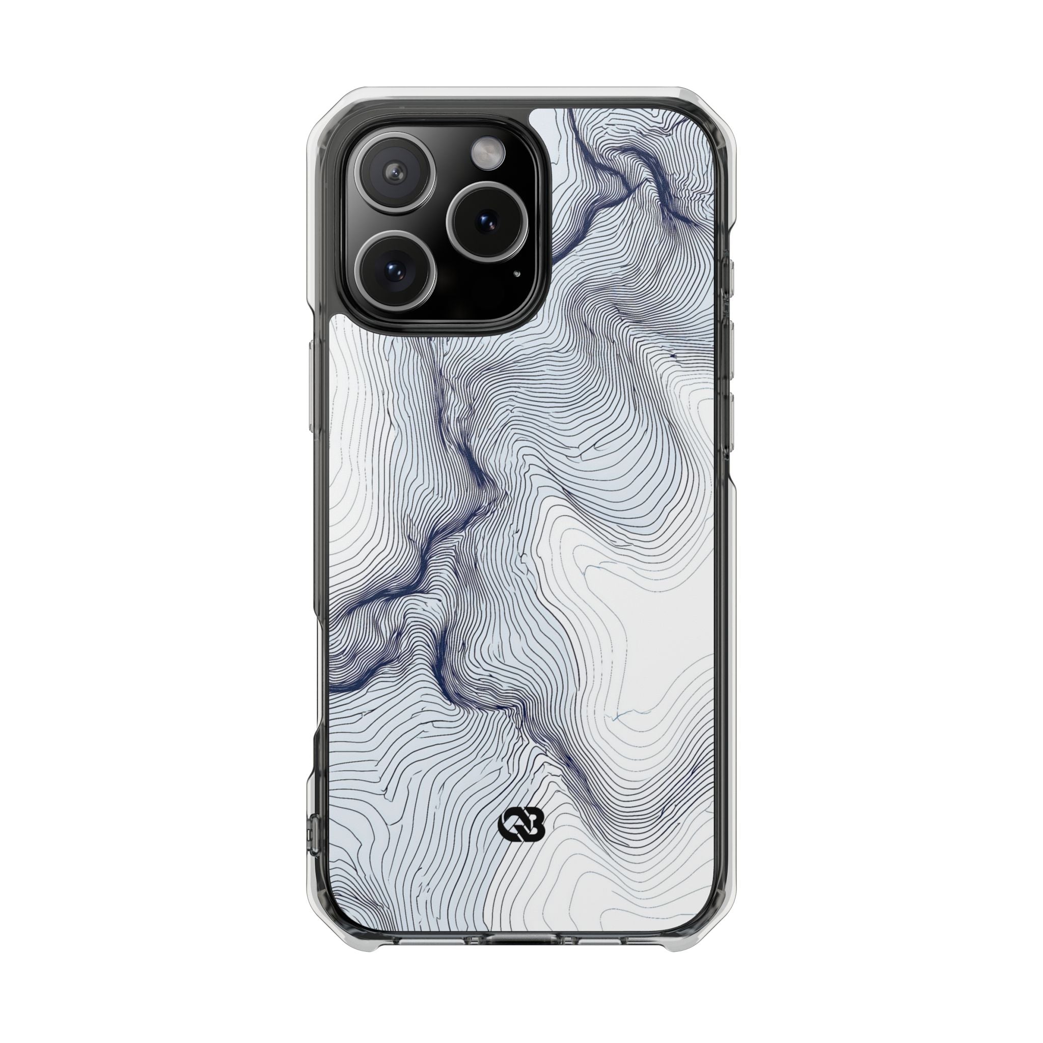 White Impact MagSafe Phone Case for iPhone - Nordic Ridge Topo