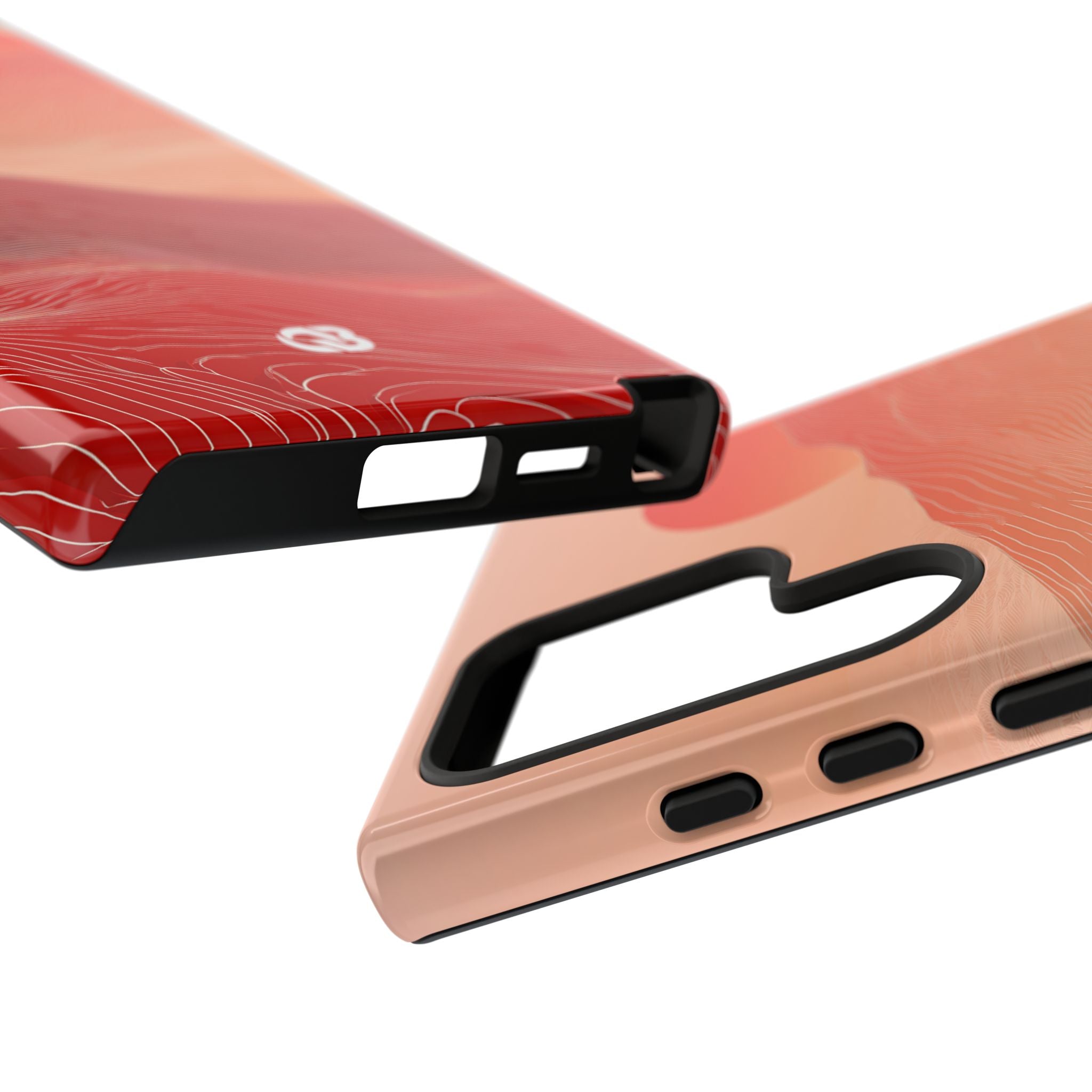 Red Tough Phone Case for Samsung - Crimson Ridge Lines