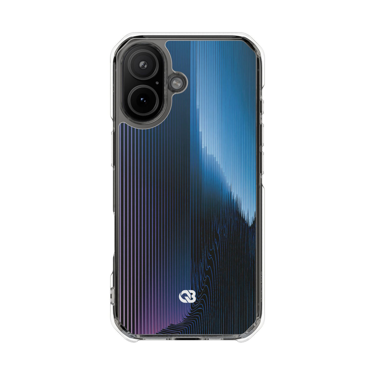Blue Impact MagSafe Phone Case for iPhone - Indigo Distortion Wave