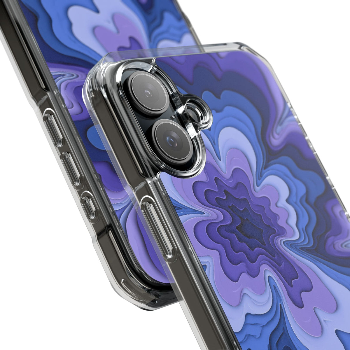 Periwinkle Strata Bloom · Clear Impact Magnetic Phone Case for iPhone · Purple