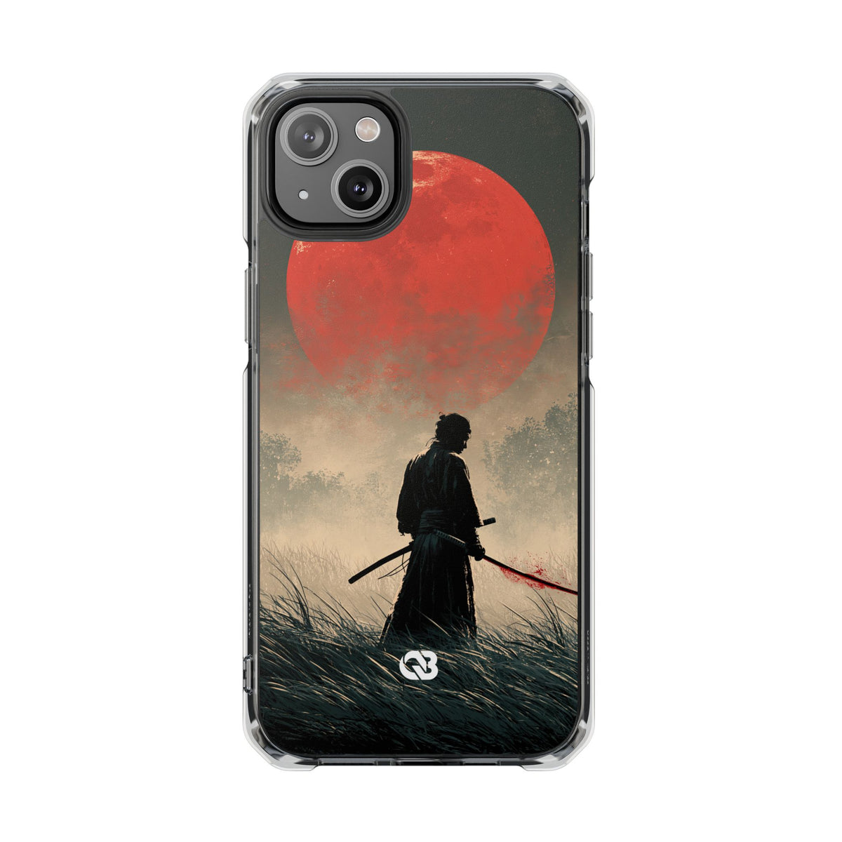 Crimson Moon Ronin · Clear Impact Magnetic Phone Case for iPhone · Red