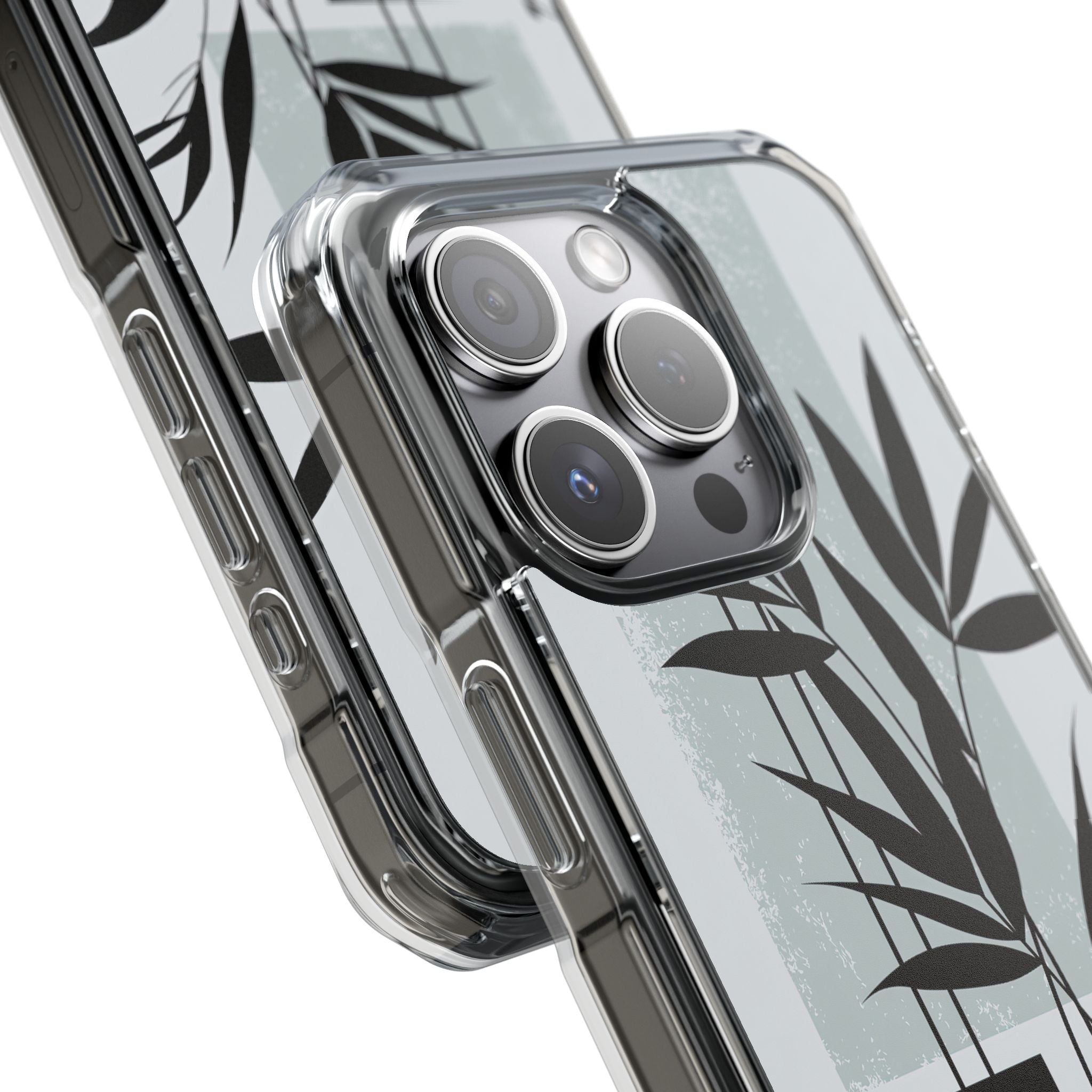 Grey Impact MagSafe Phone Case for iPhone - Sage Bamboo Noir