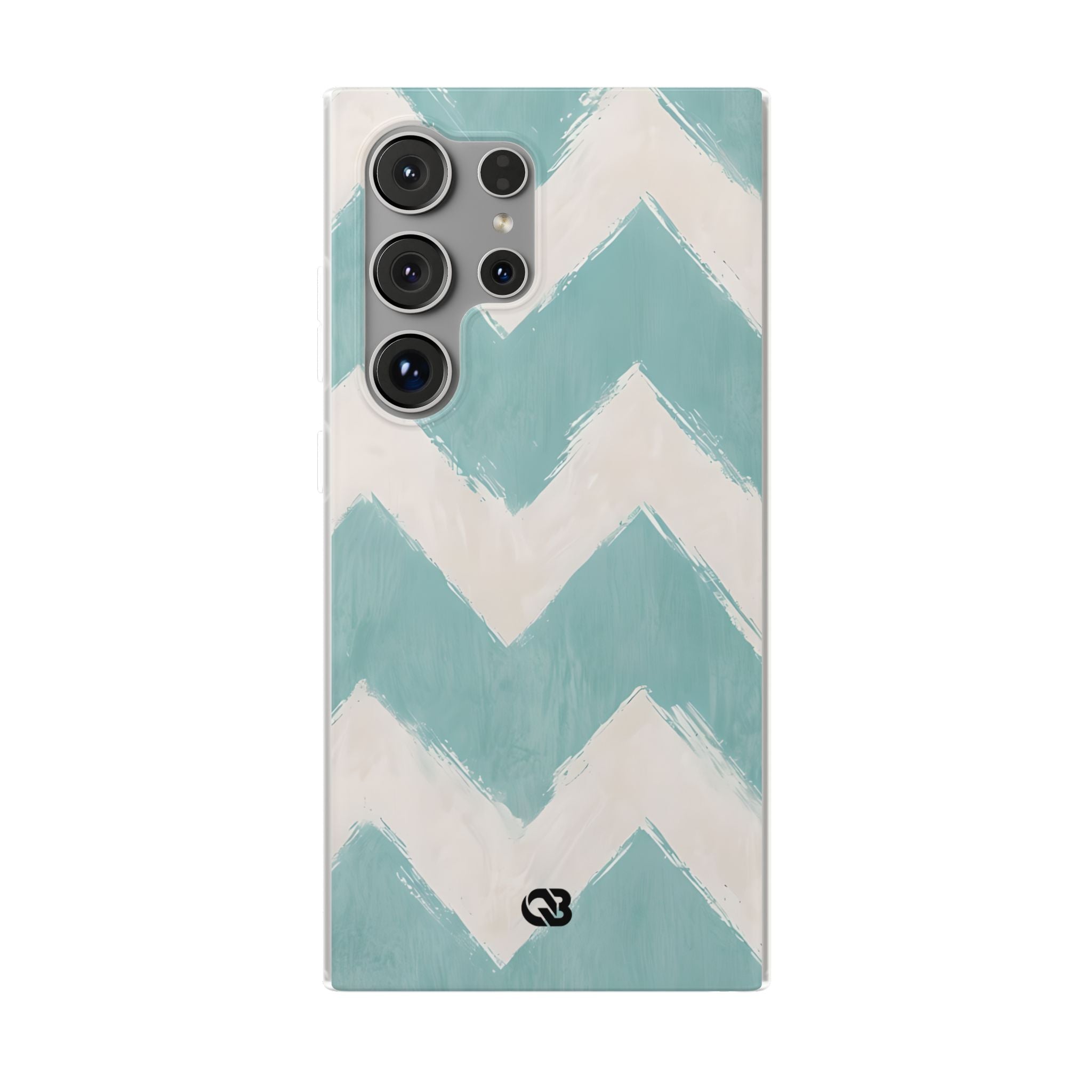 Teal Painted Chevron · Soft Phone Case for Samsung