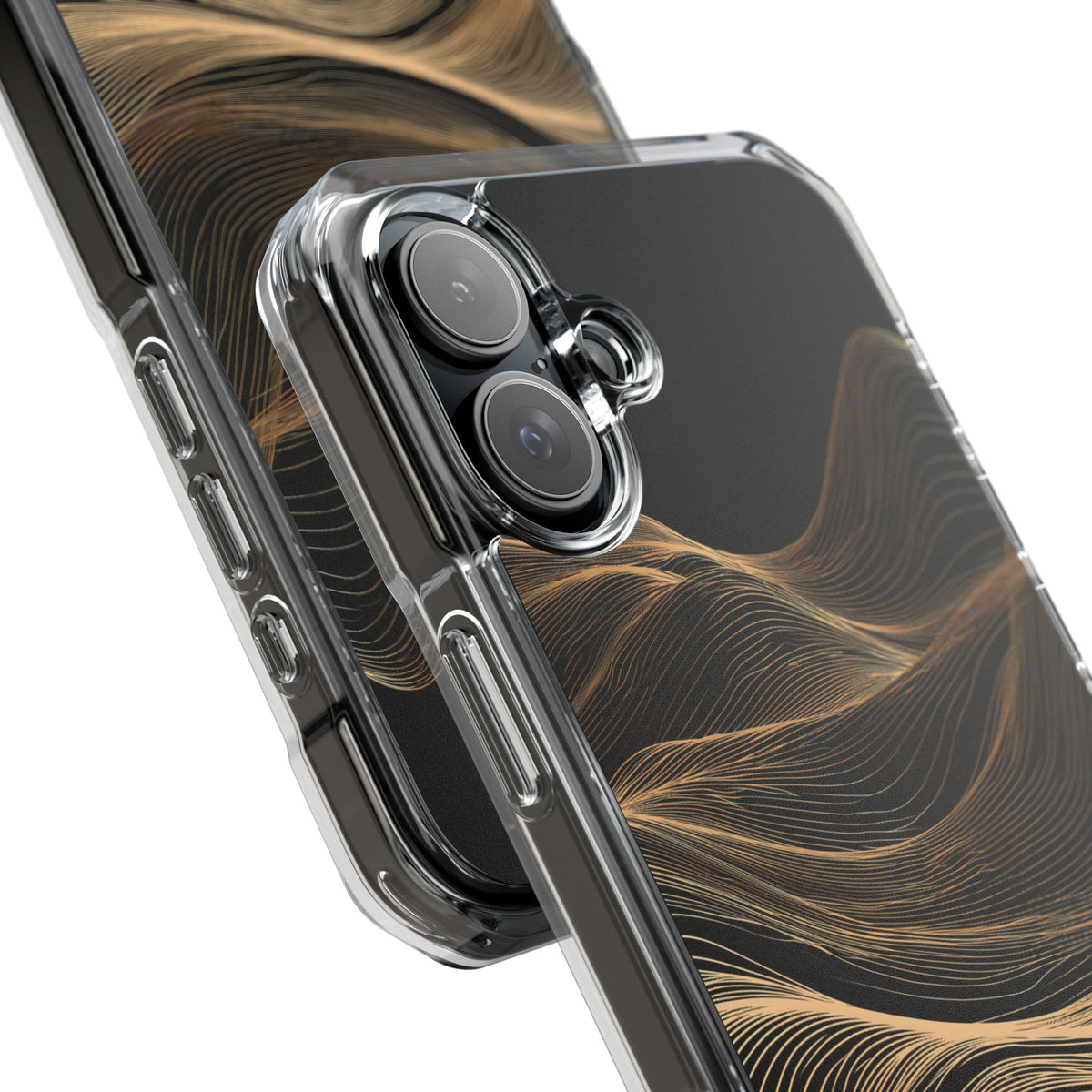 Black Impact MagSafe Phone Case for iPhone - Copper Topo Ridge