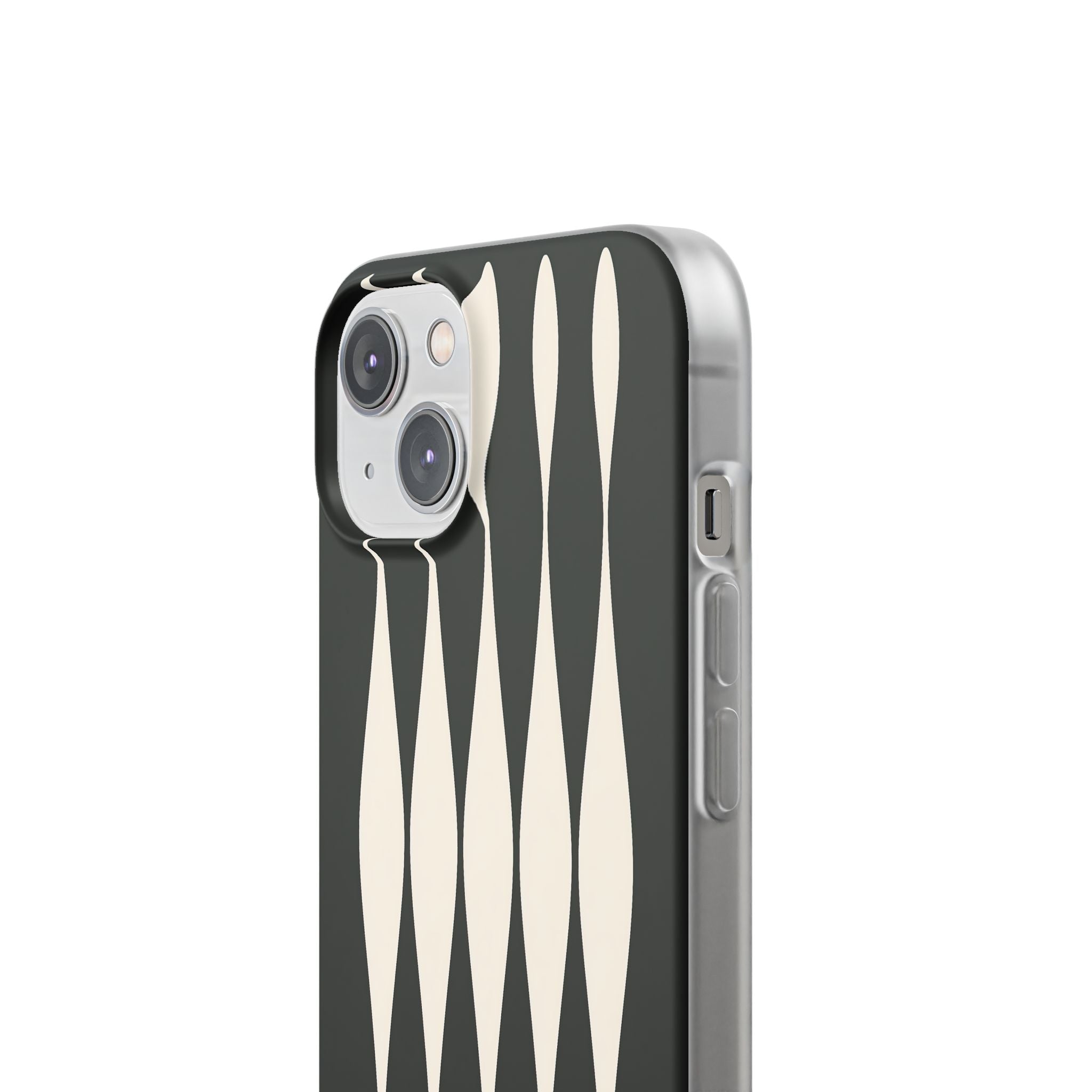 Black Lite Phone Case for iPhone - Ivory Spindle Grid