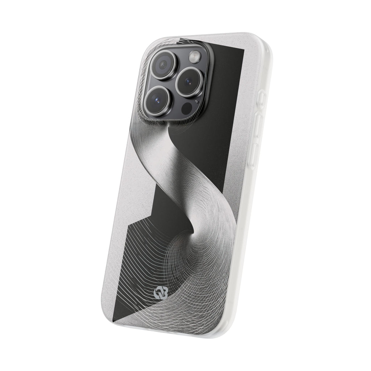 Grey Lite Phone Case for iPhone - Obsidian Moiré Wave