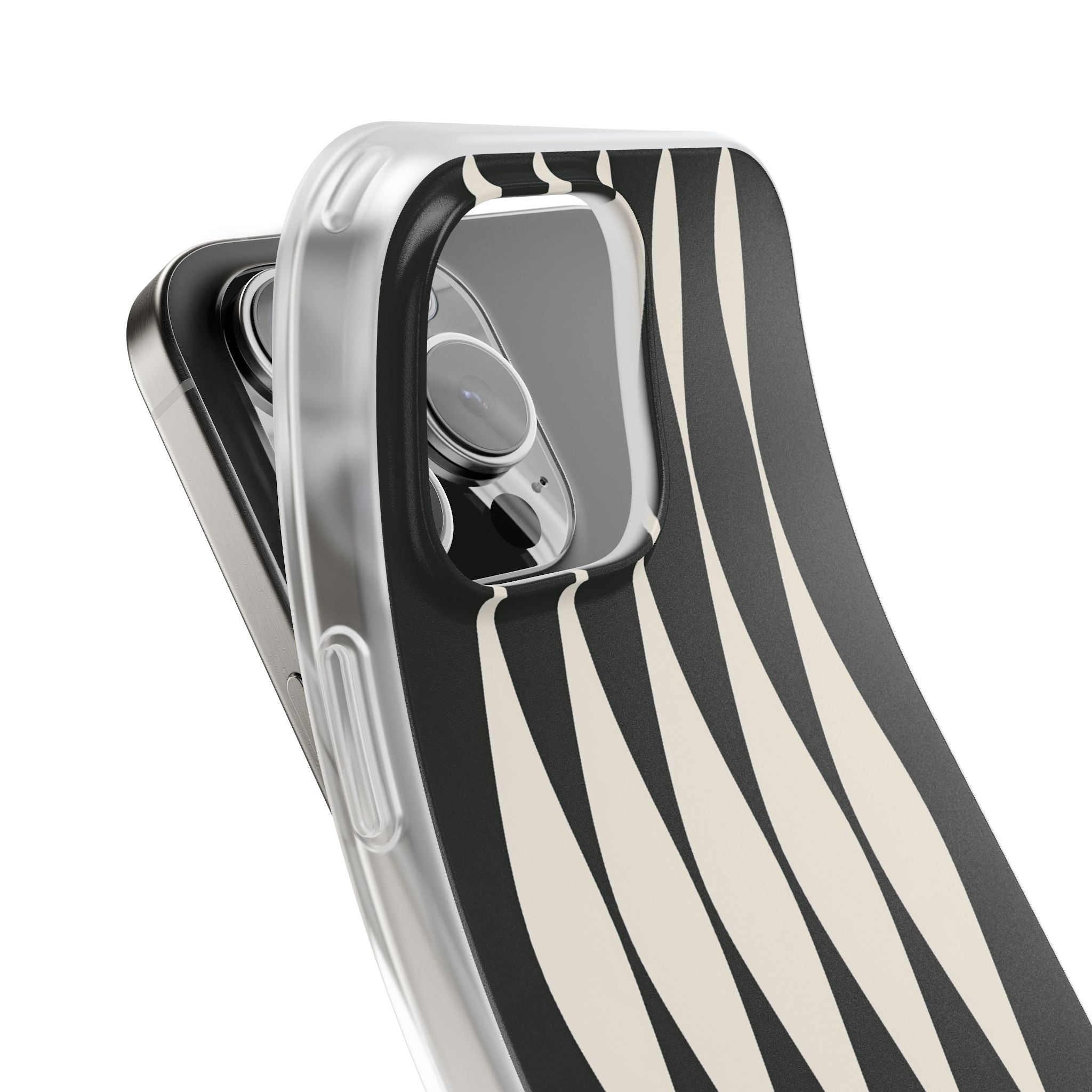 Black Lite Phone Case for iPhone - Ivory Spindle Grid