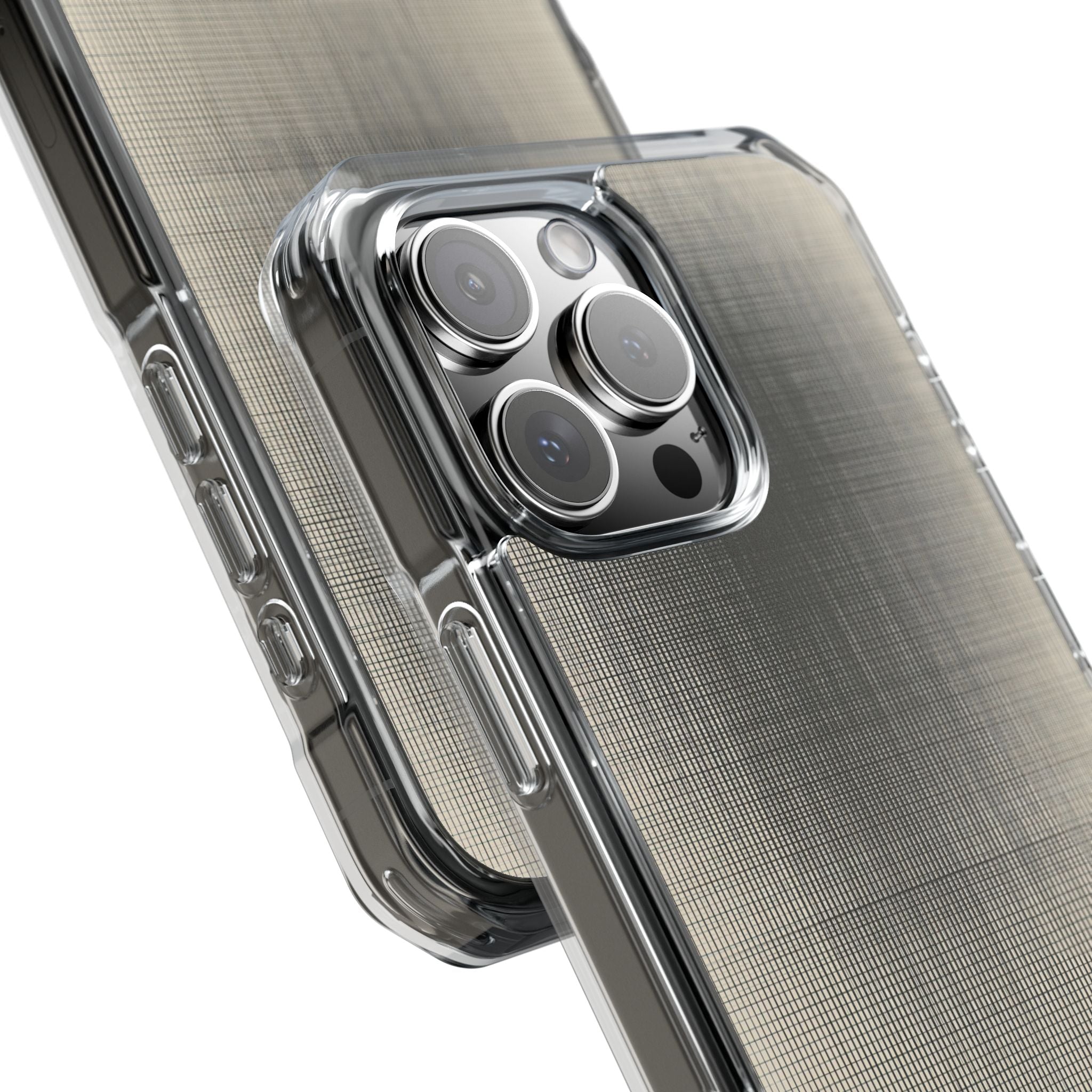 Beige Impact MagSafe Phone Case for iPhone - Carbon Screen Grid