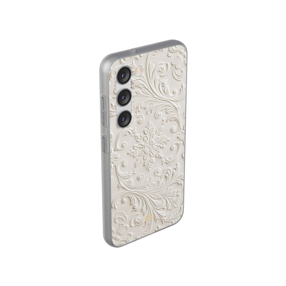 White Lite Phone Case for Samsung - Alabaster Floral Relief