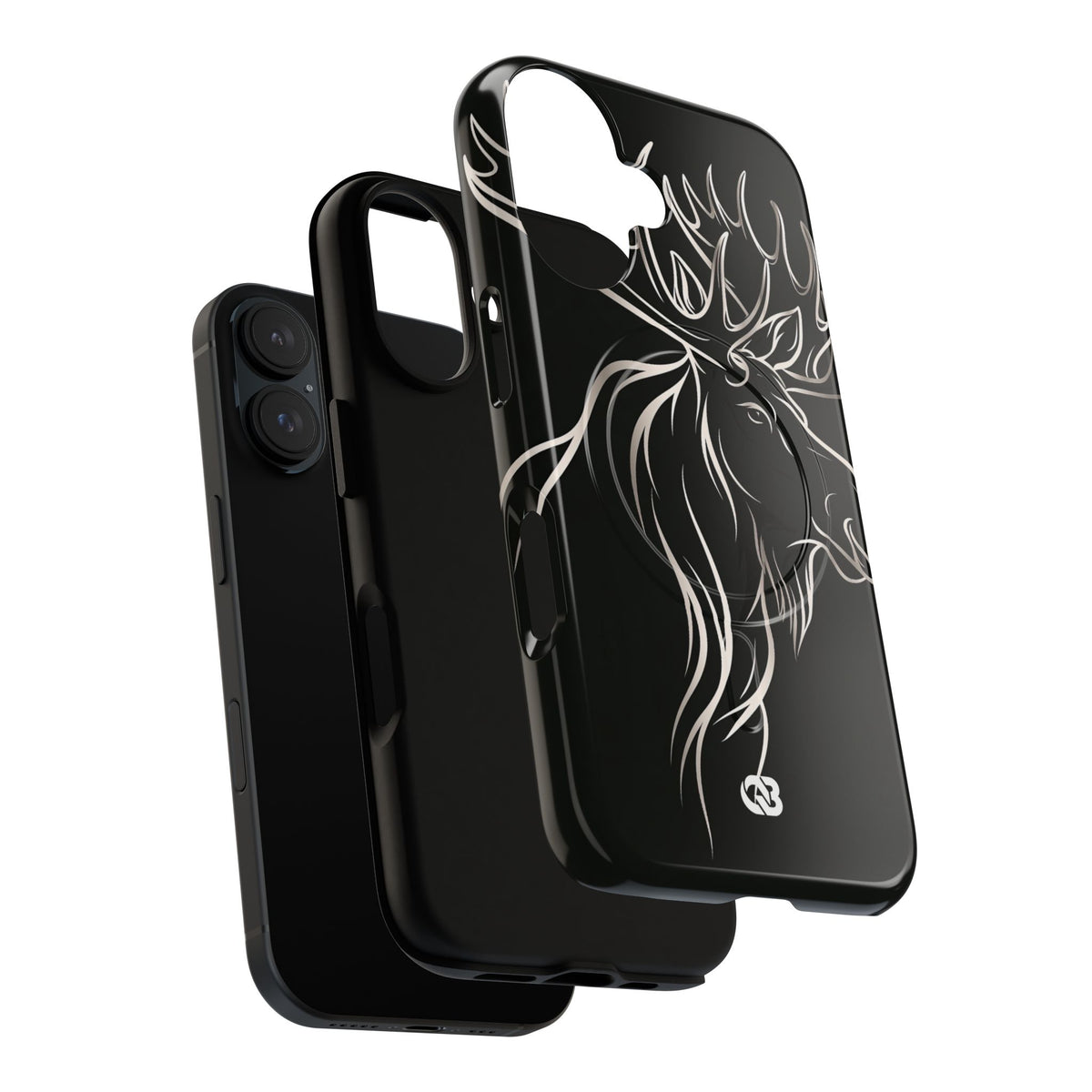 Nordic Moose Contour · Tough 2.0 Magnetic Phone Case for iPhone · Black