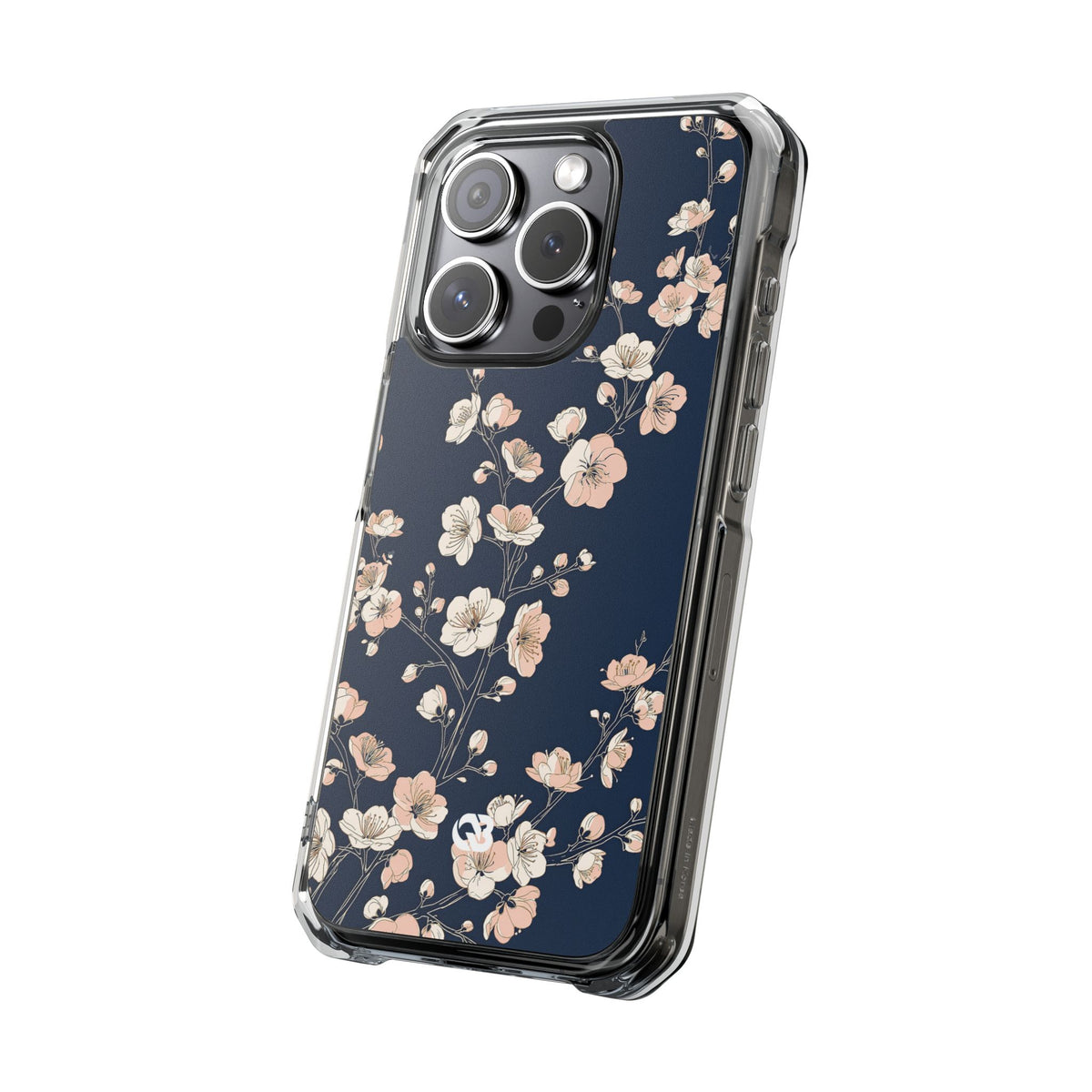 Midnight Plum Blossom · Clear Impact Magnetic Phone Case for iPhone · Blue