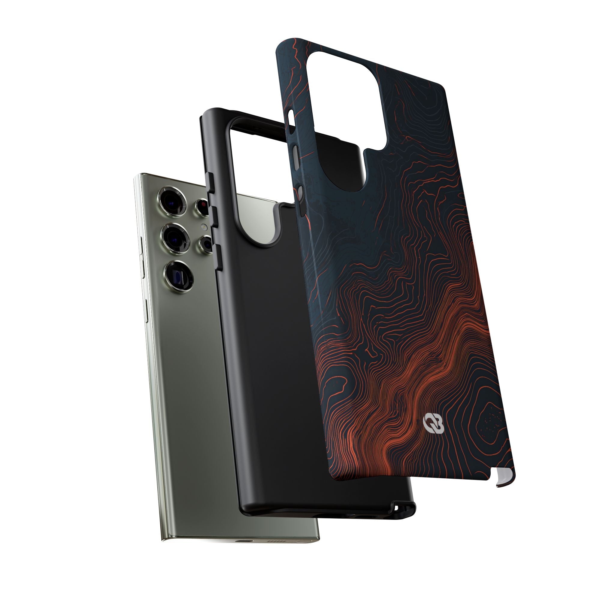 Black Tough Phone Case for Samsung - Volcanic Basalt Map