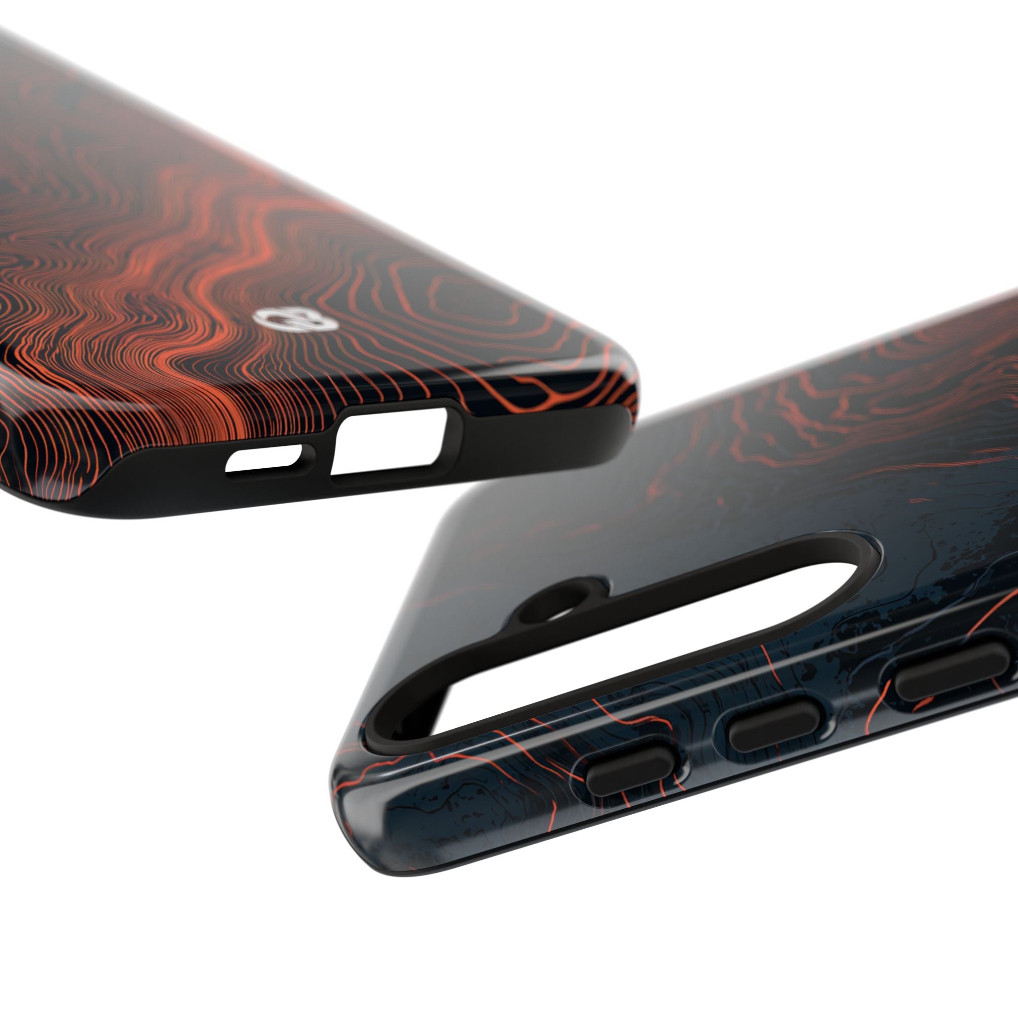 Black Tough Phone Case for Samsung - Volcanic Basalt Map