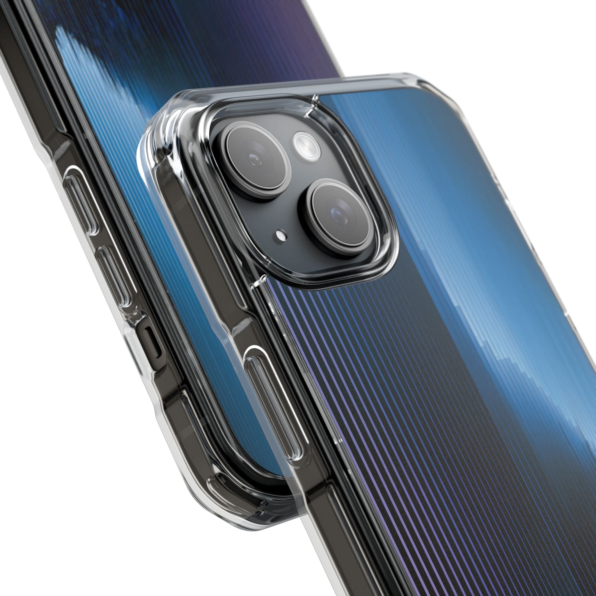 Blue Impact MagSafe Phone Case for iPhone - Indigo Distortion Wave