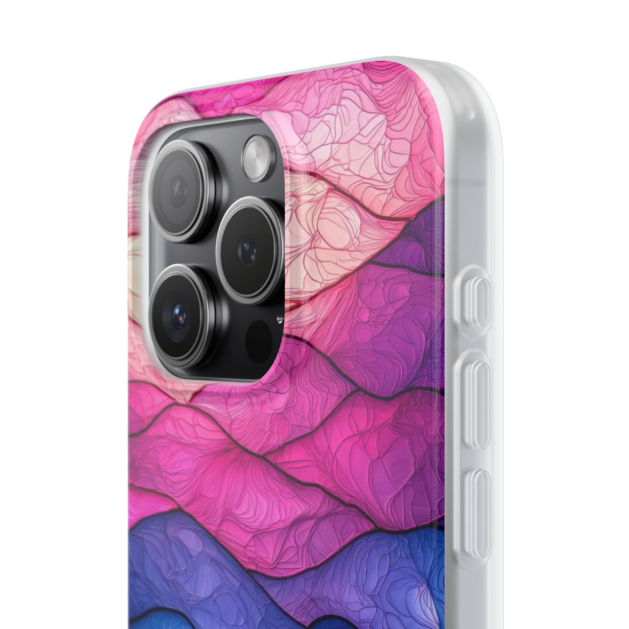 Wavy Vein Gradient iPhone 15 Pro Case - Soft