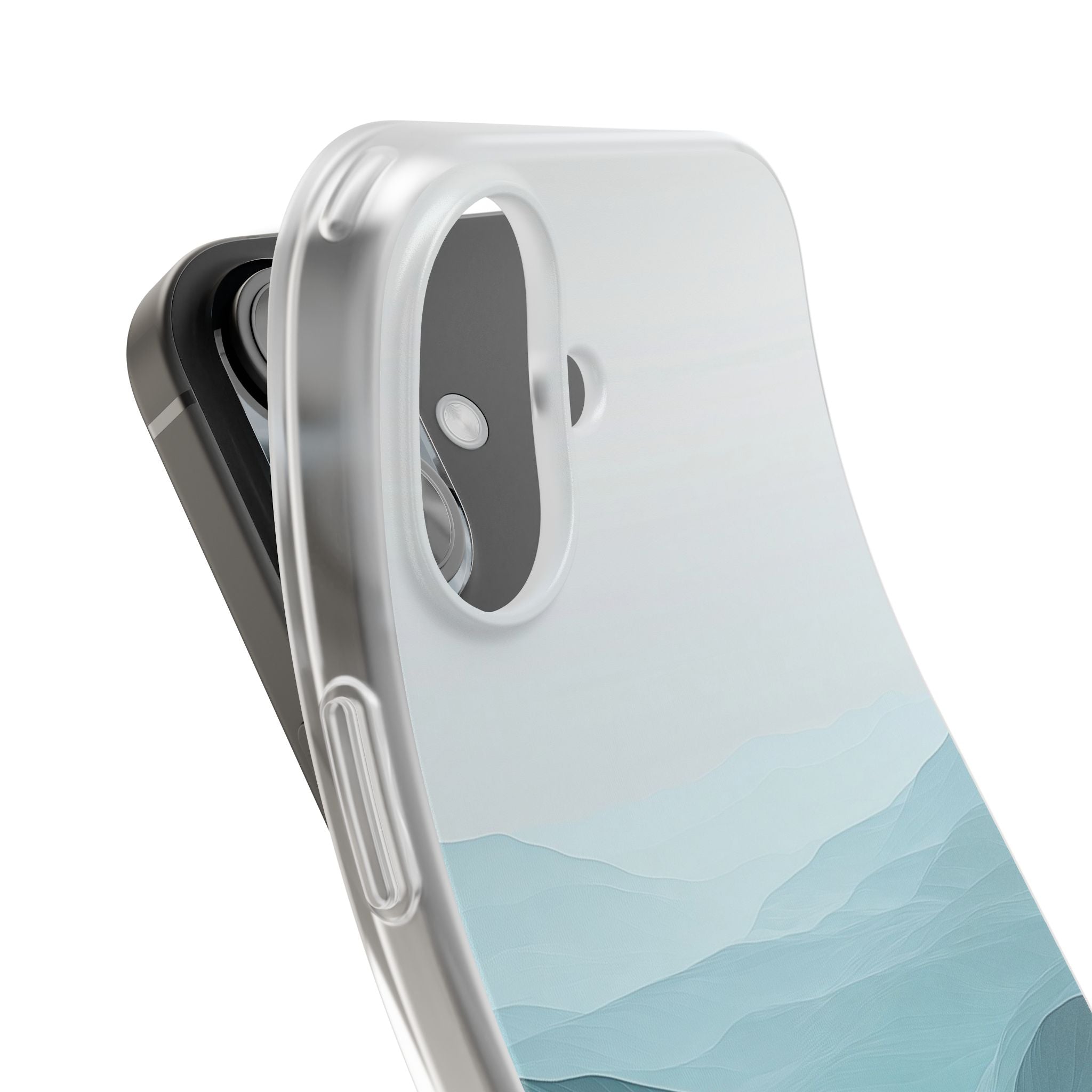 Teal Mist Mountains iPhone 16 Case - Soft