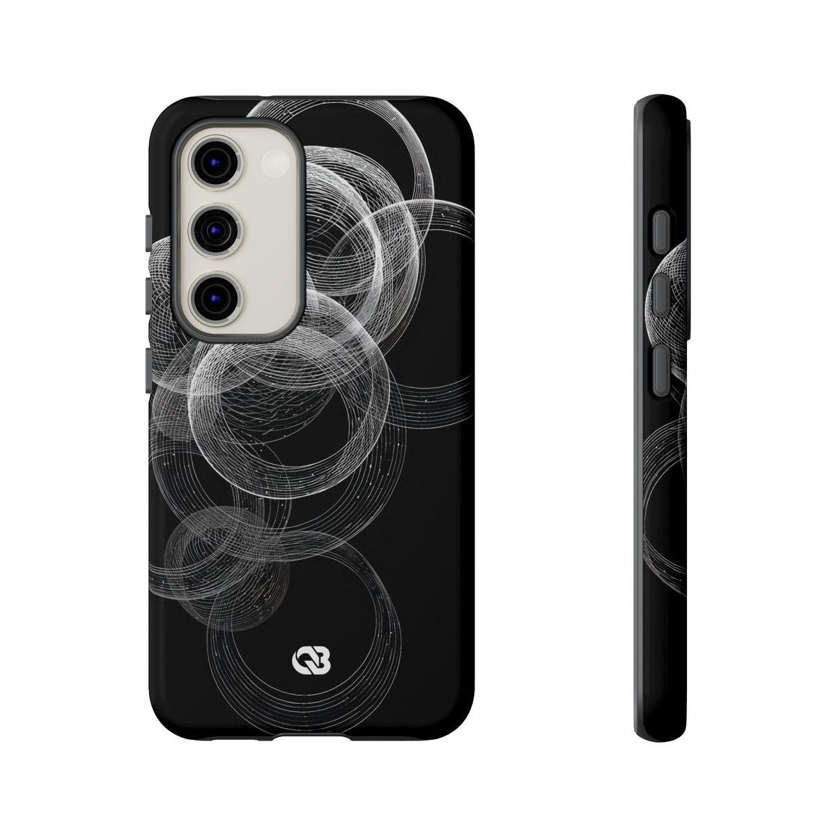 Black Tough Phone Case for Samsung - Kinetic Wireframe Orbit