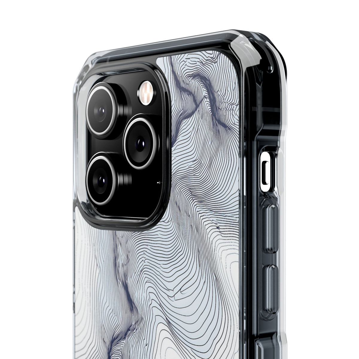 White Impact MagSafe Phone Case for iPhone - Nordic Ridge Topo